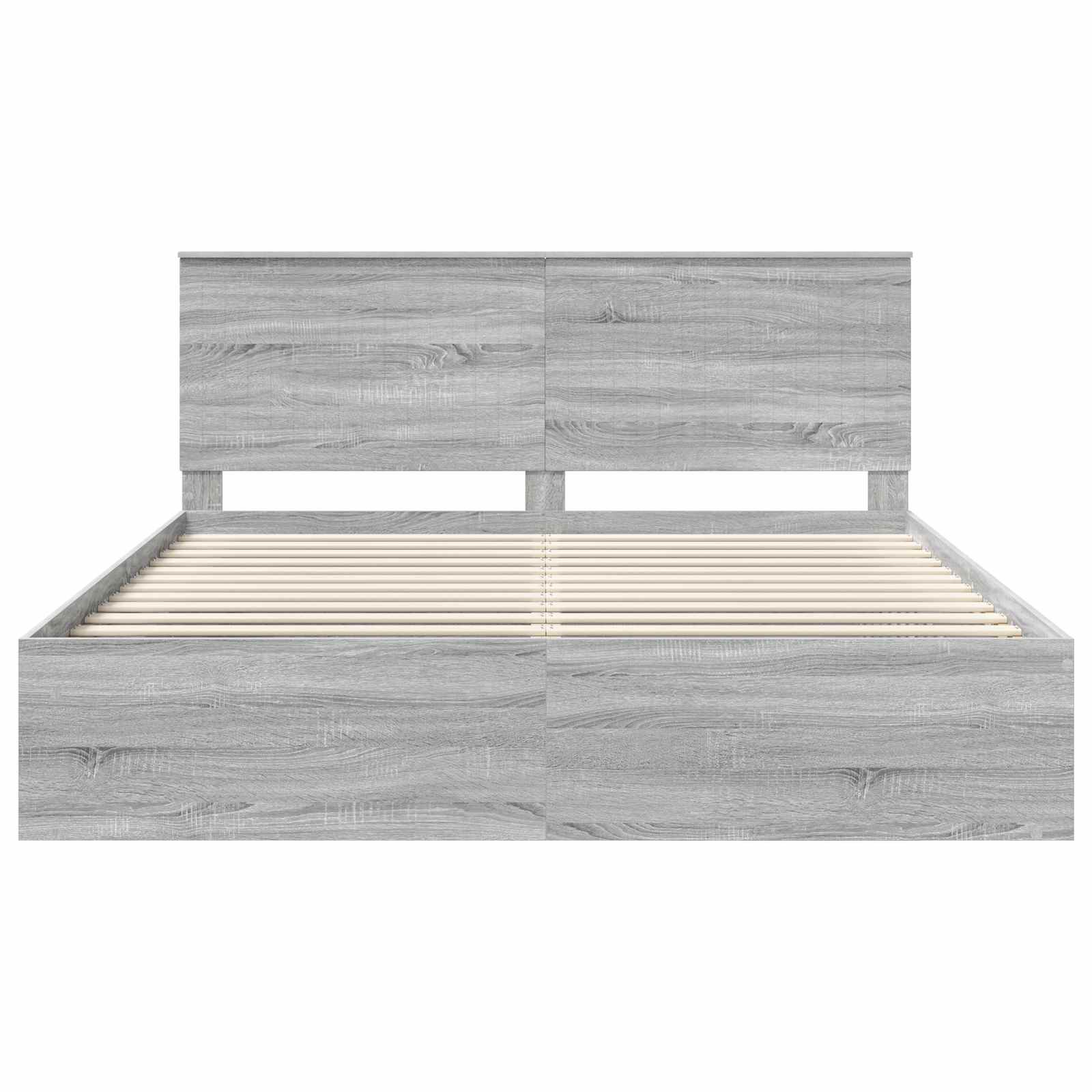 Krevetna konstrukcija s uzglavljem Siva Sonoma 200 x 200 cm