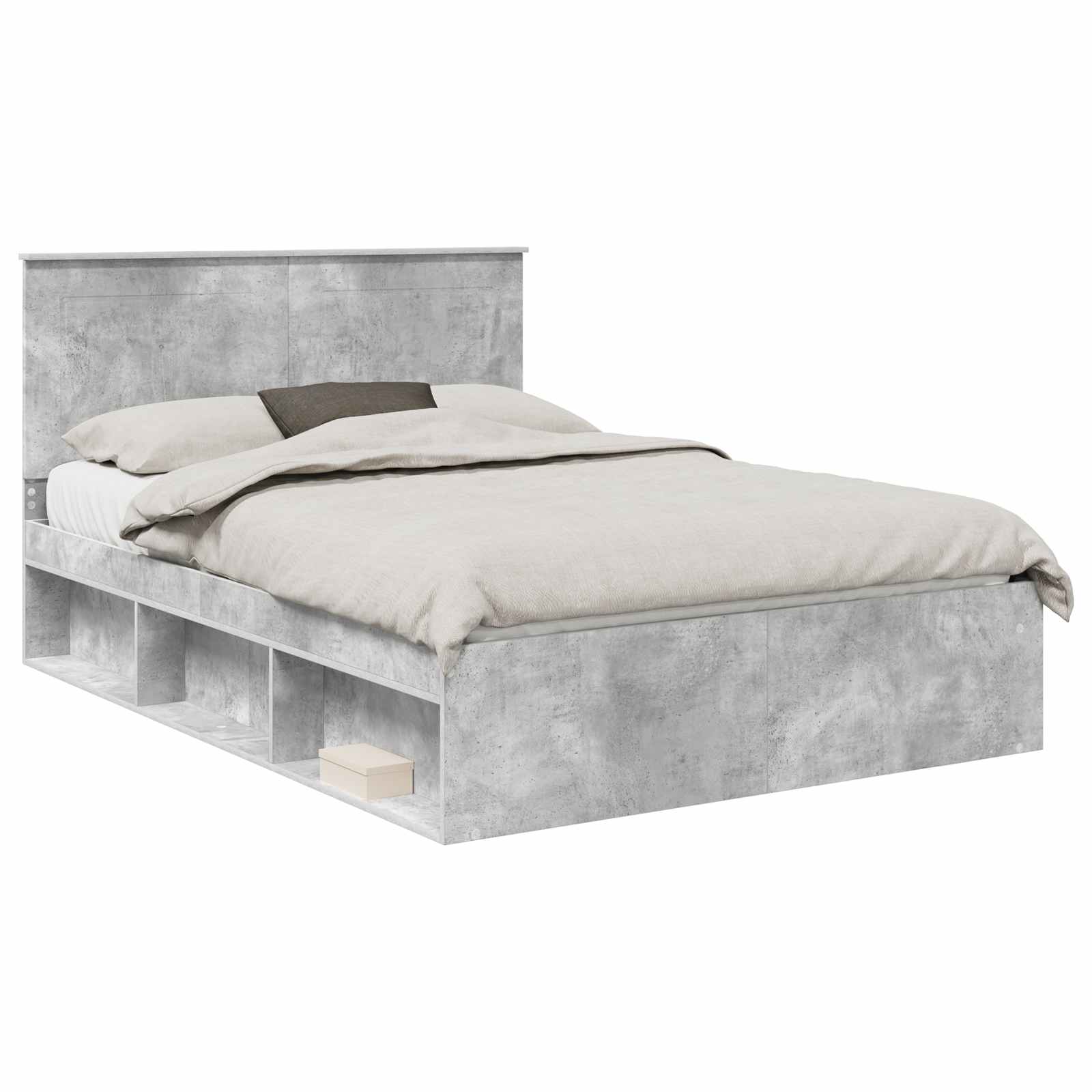 Krevetna konstrukcija Beton 140 x 200 cm Čvrsto borovo drvo