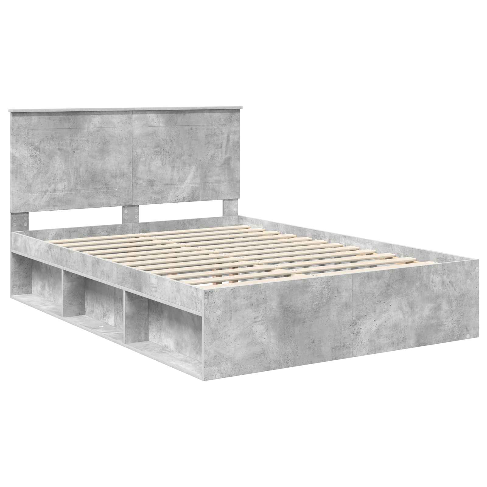 Krevetna konstrukcija Beton 140 x 200 cm Čvrsto borovo drvo