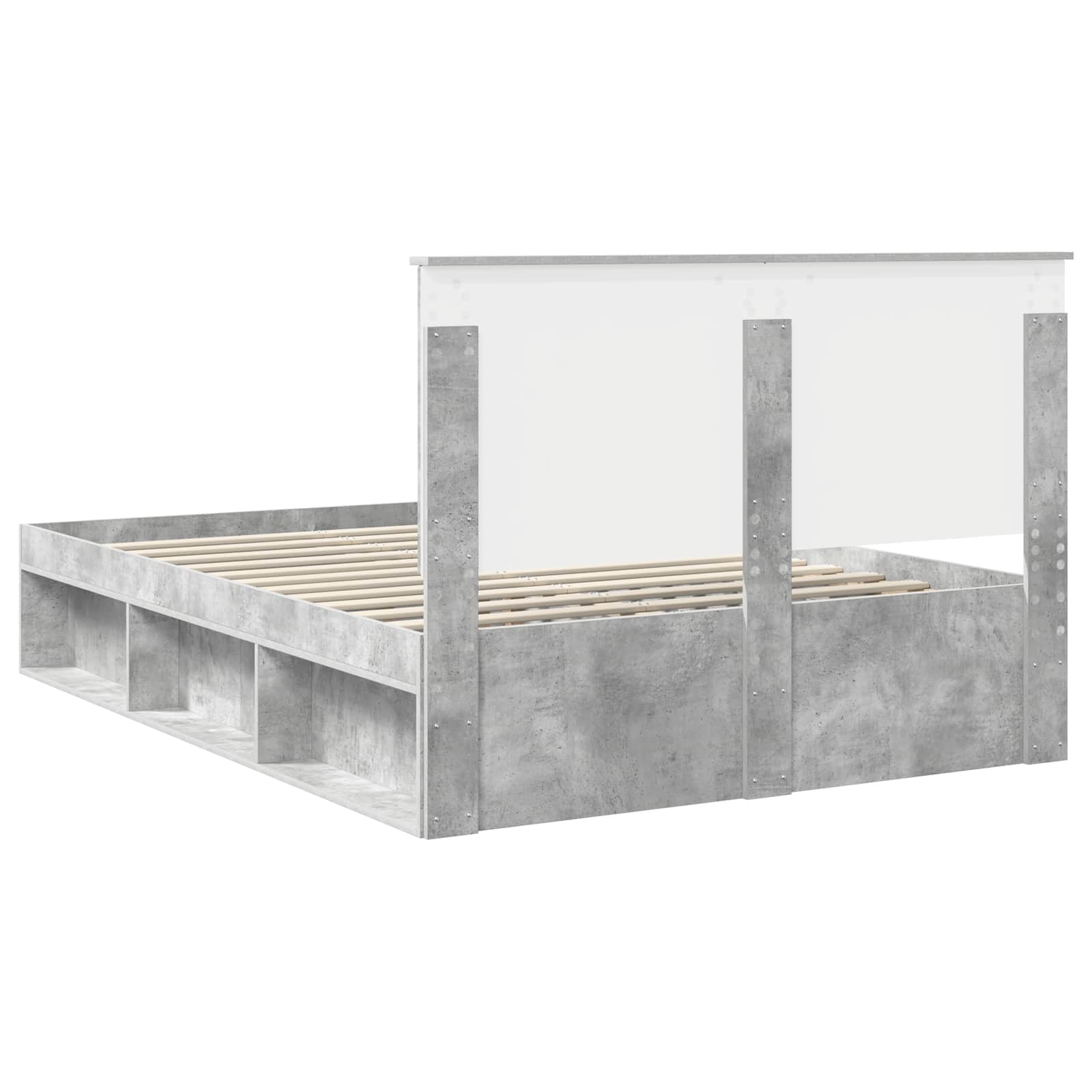 Krevetna konstrukcija Beton 140 x 200 cm Čvrsto borovo drvo