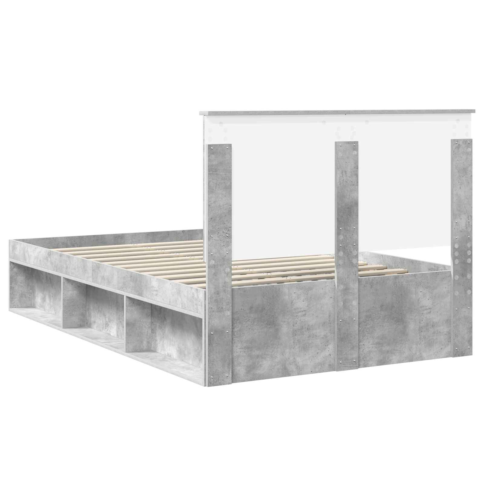 Krevetna konstrukcija Beton 120 x 190 cm Čvrsto borovo drvo