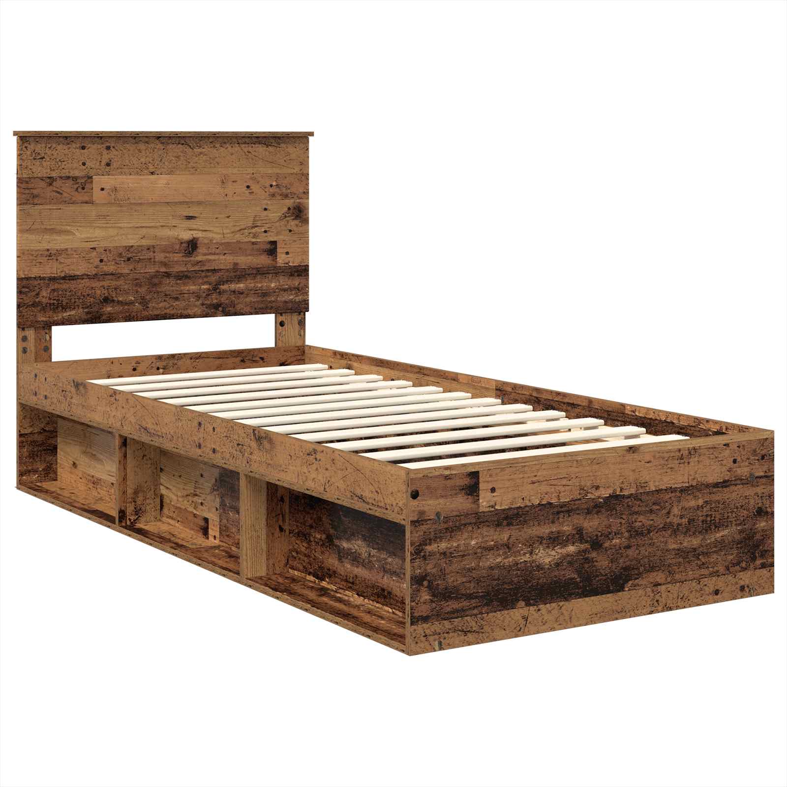 Krevetna konstrukcija Staro drvo 90 x 200 cm Čvrsto borovo drvo