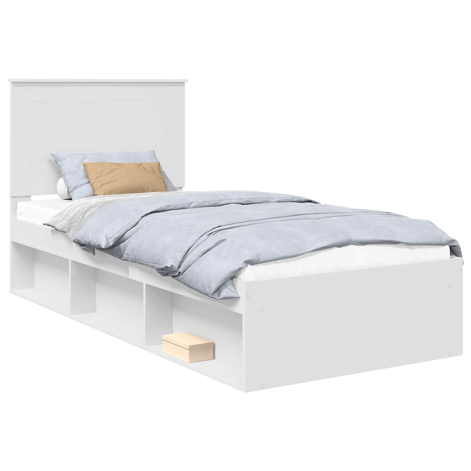 Krevetna konstrukcija Bijelo 75 x 190 cm Čvrsto borovo drvo