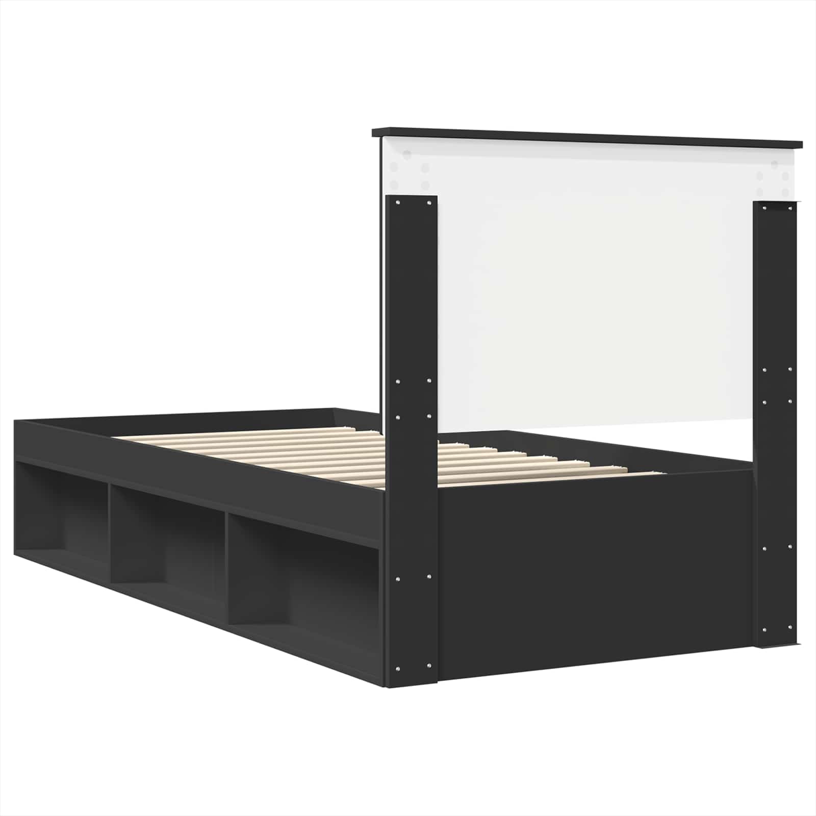 Krevetna konstrukcija Crna 75 x 190 cm Čvrsto borovo drvo