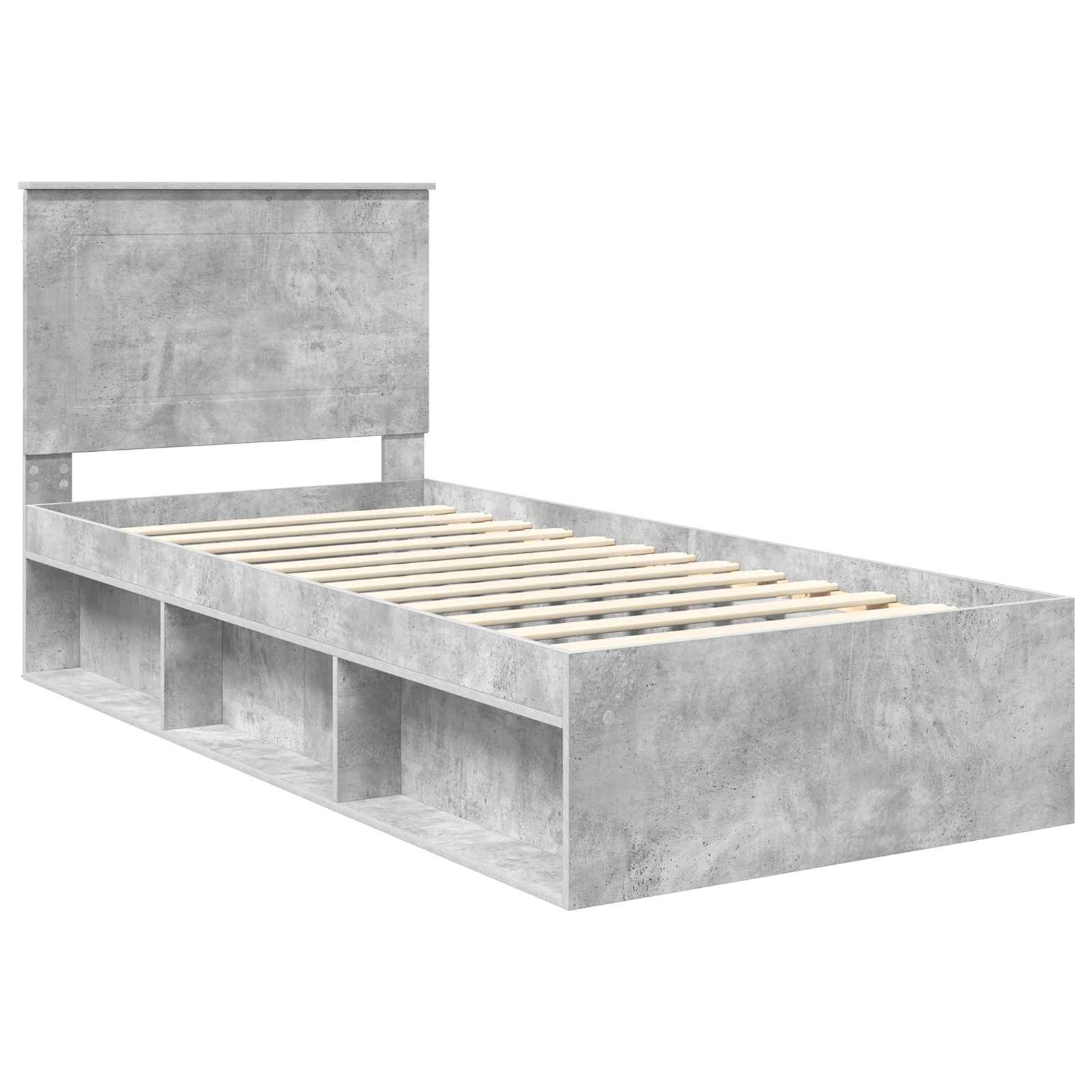 Krevetna konstrukcija s uzglavljem Betonska siva 75 x 190 cm