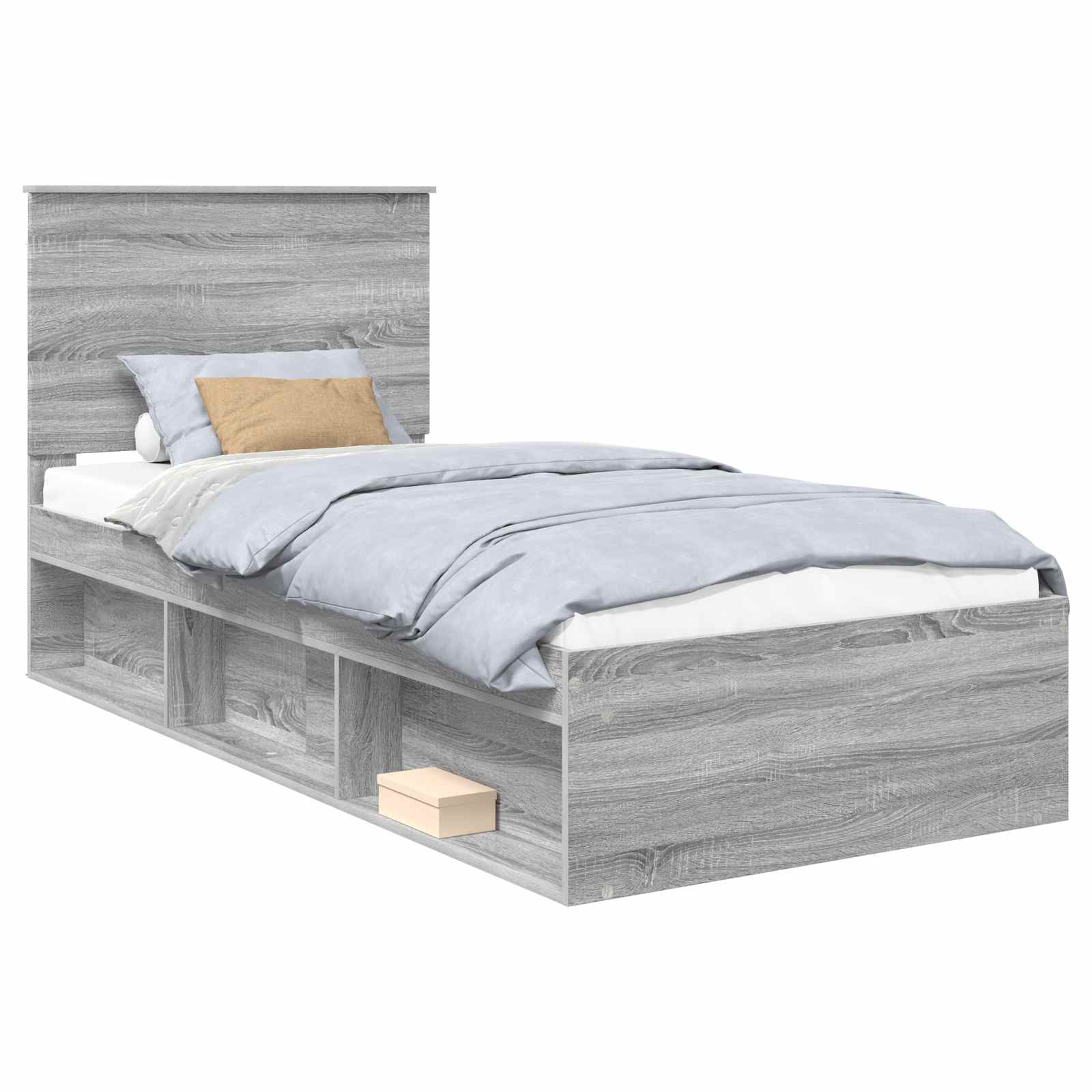 Krevetna konstrukcija s uzglavljem Siva Sonoma 75 x 190 cm