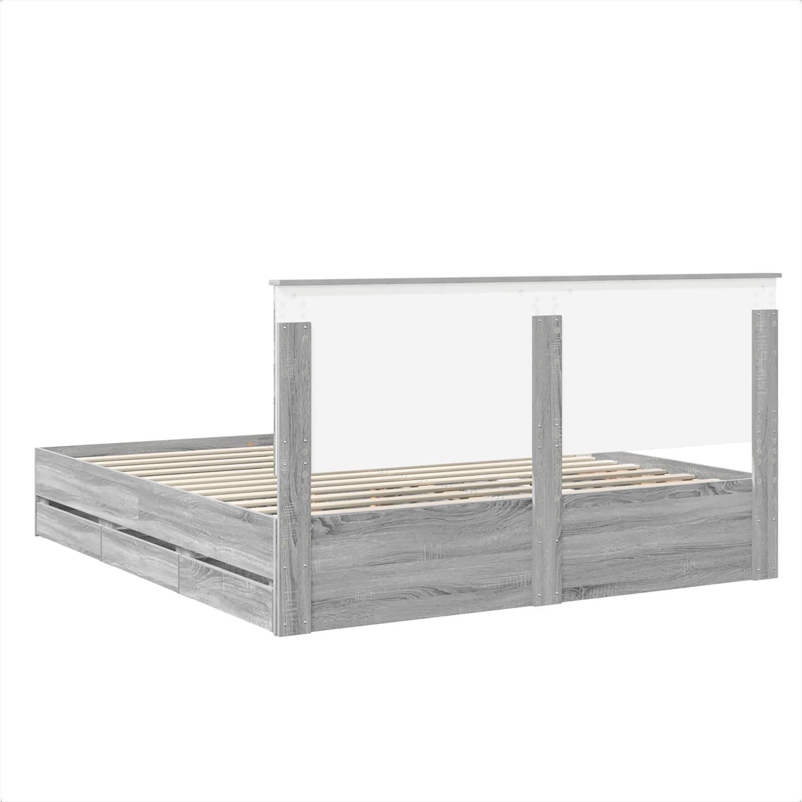 Krevetna konstrukcija Siva Sonoma 200 x 200 cm Inženjersko Drvo