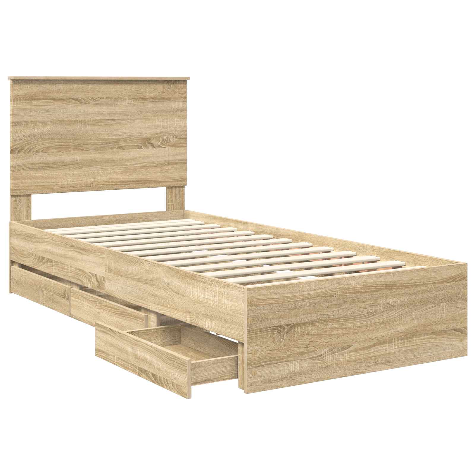 Krevetna konstrukcija s ladicama Sonoma hrast 100 x 200 cm