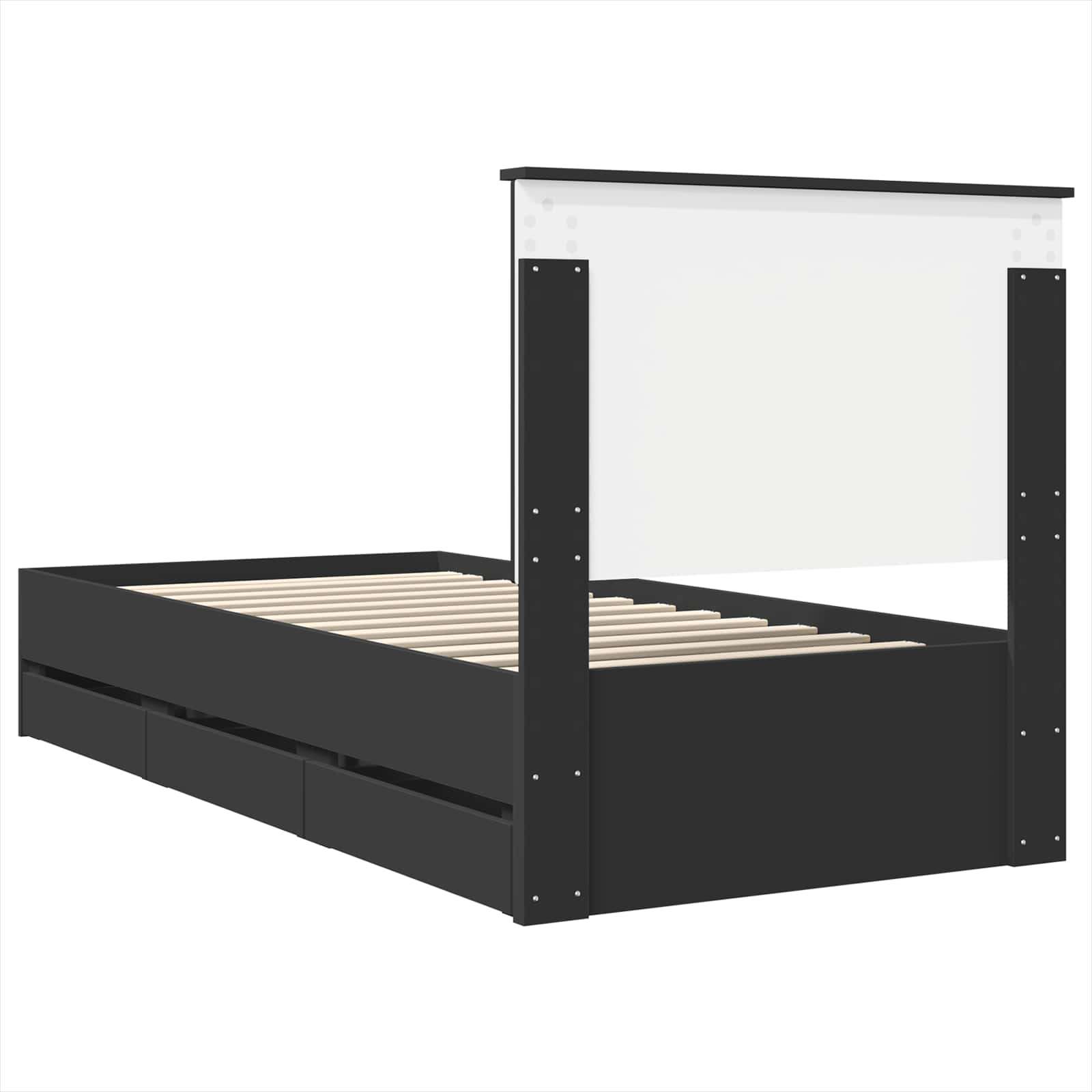 Krevetna konstrukcija Crna 75 x 190 cm Inženjersko Drvo