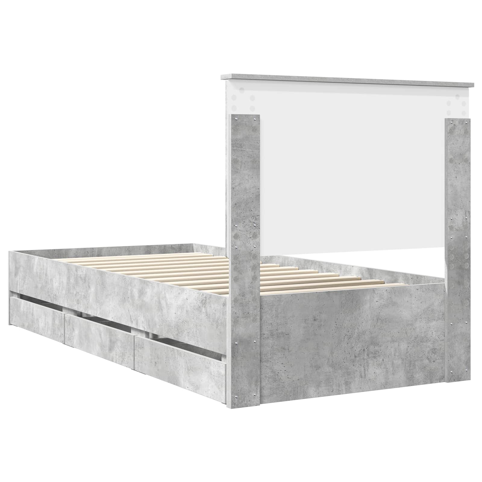 Krevetna konstrukcija s ladicama Betonski sivi 75 x 190 cm