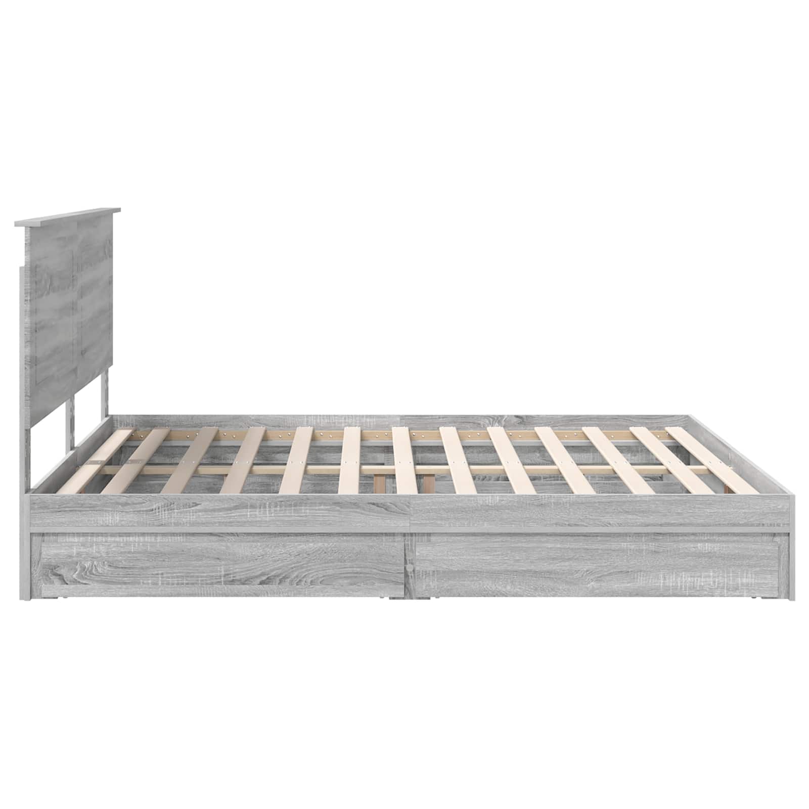 Krevet s od storage Siva Sonoma 180 x 200 cm Konstruirano drvo