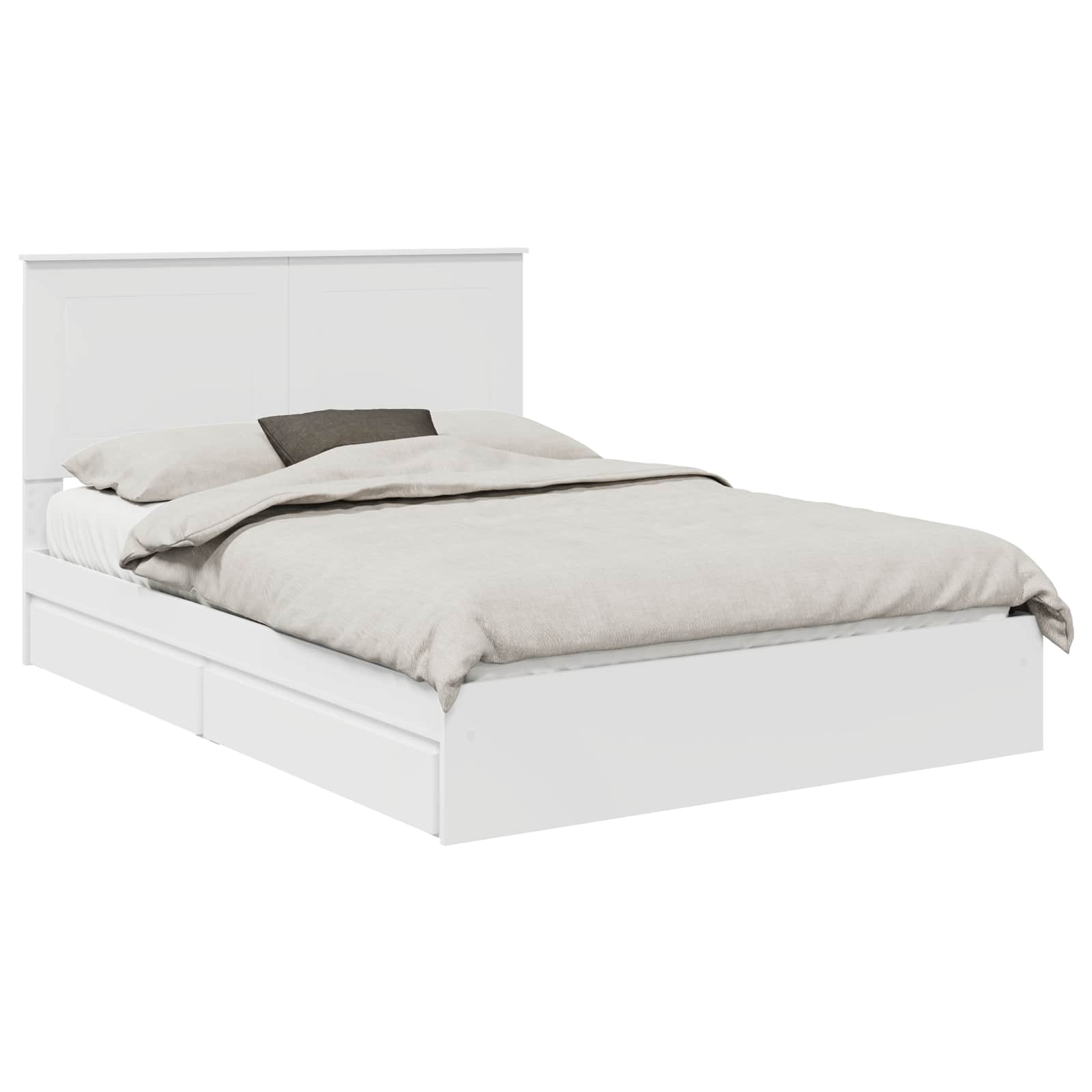 Krevet s od storage Bijelo 160 x 200 cm Konstruirano drvo
