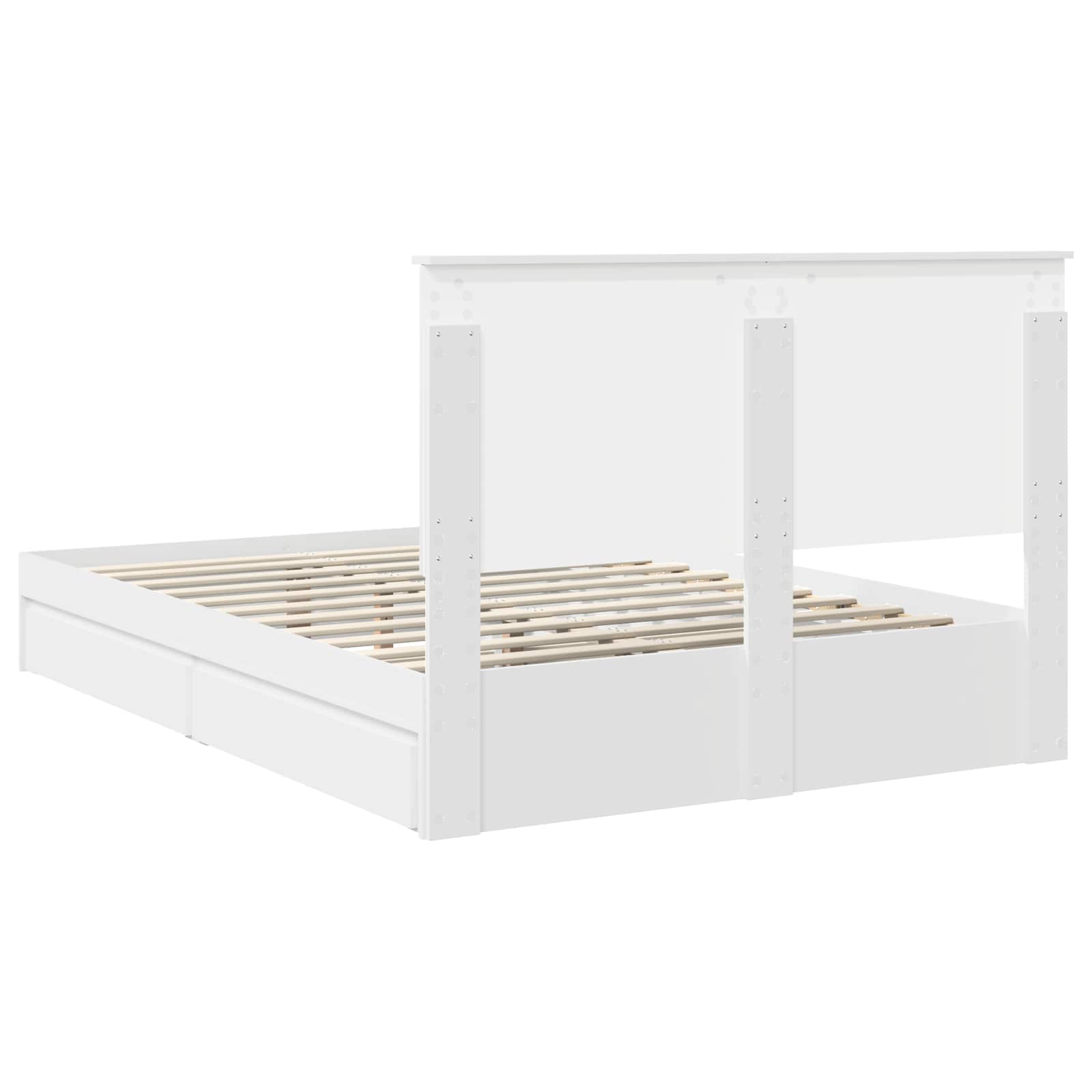 Krevet s od storage Bijelo 160 x 200 cm Konstruirano drvo