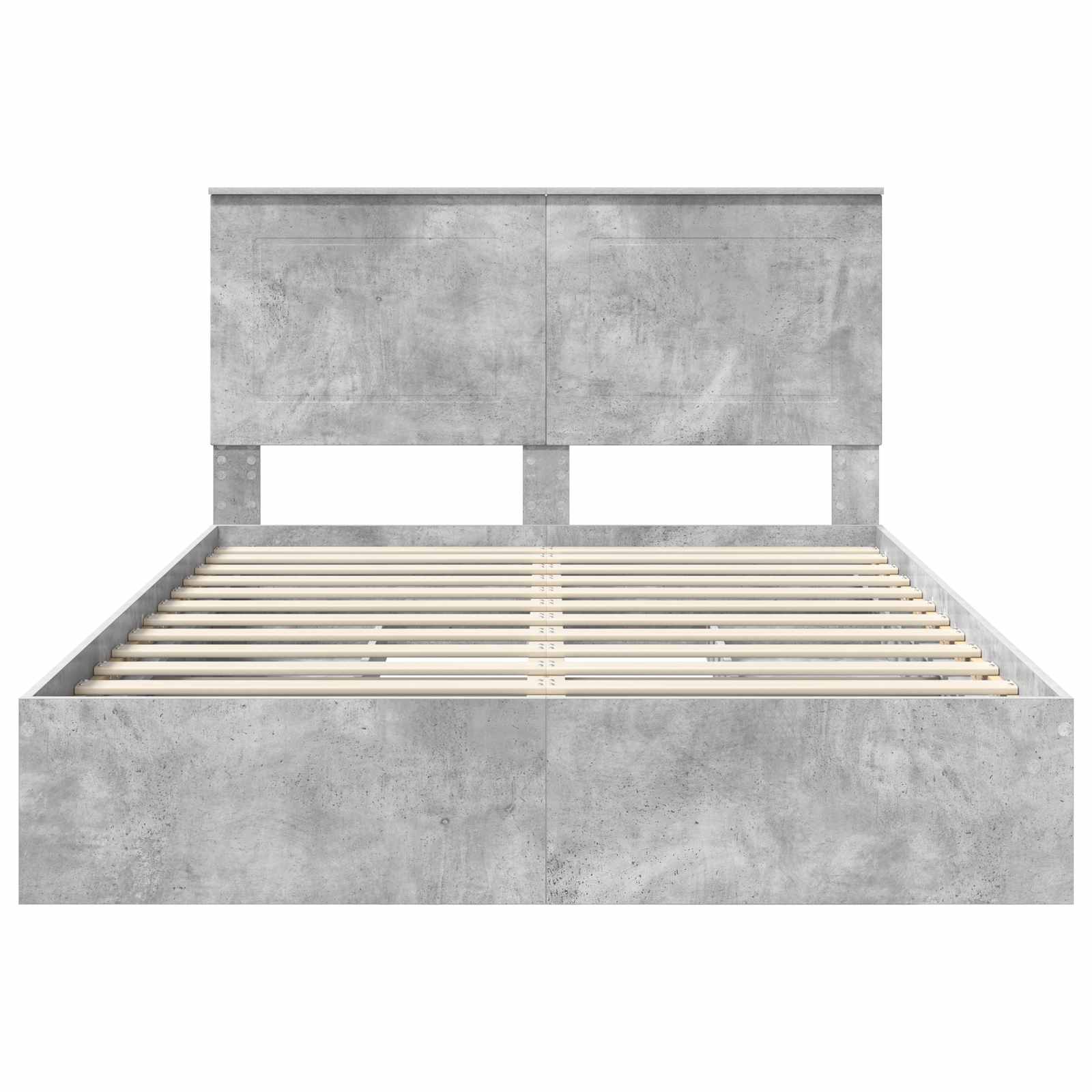 Krevet s od storage s uzglavljem Betonski sivi 150 x 200 cm