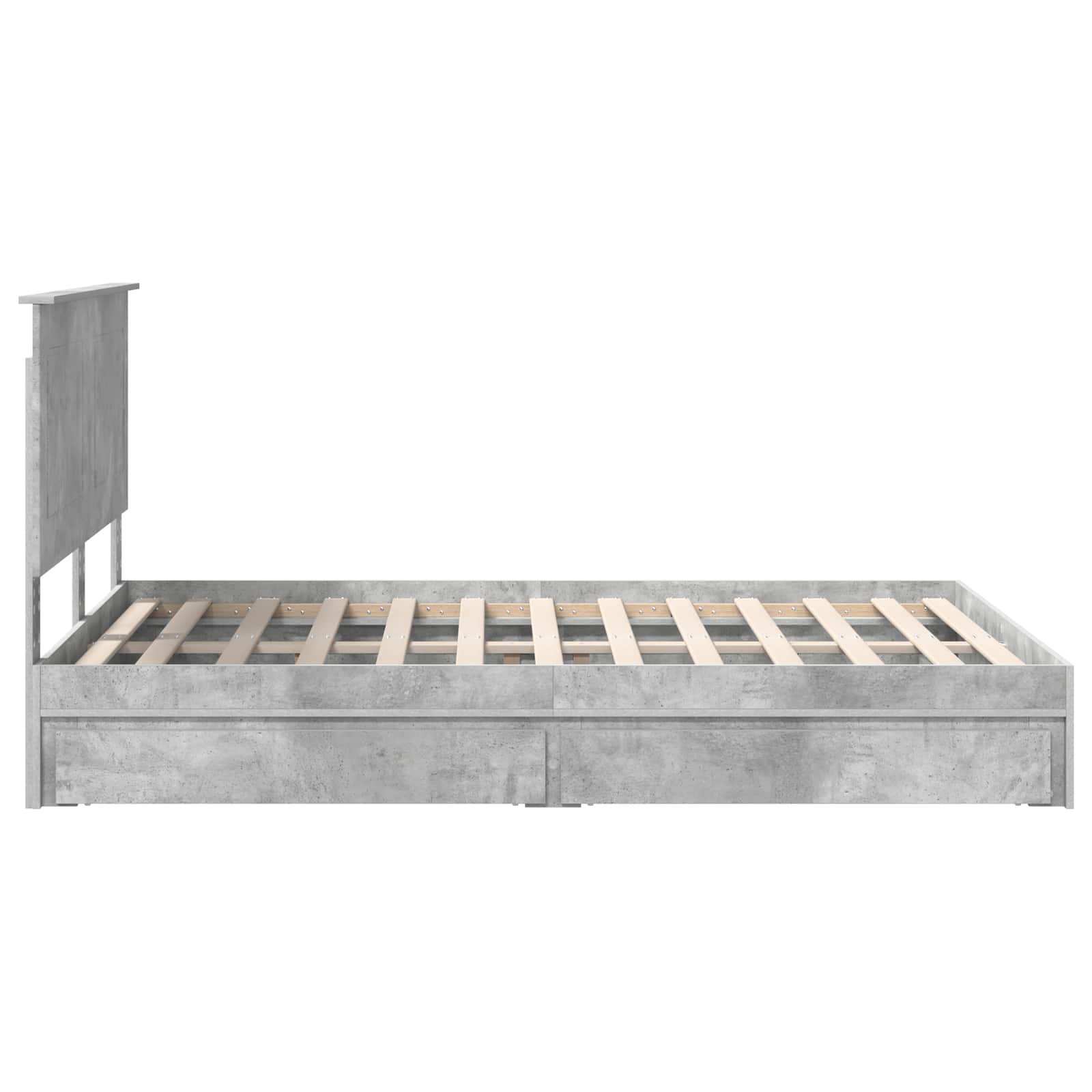 Krevet s od storage s uzglavljem Betonski sivi 150 x 200 cm