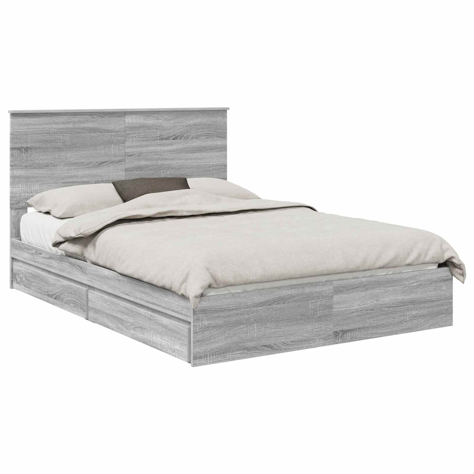 Krevet s od storage Siva Sonoma 150 x 200 cm Konstruirano drvo