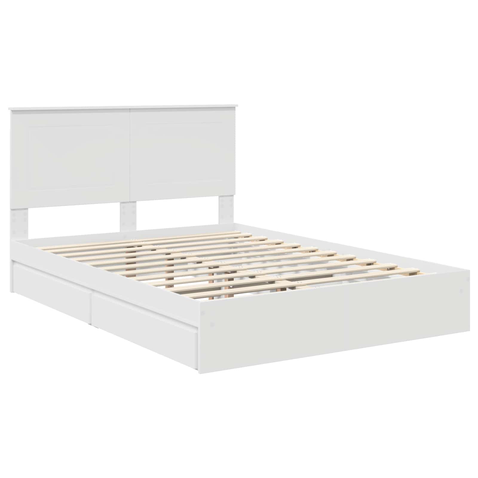 Krevet s od storage Bijelo 140 x 190 cm Konstruirano drvo