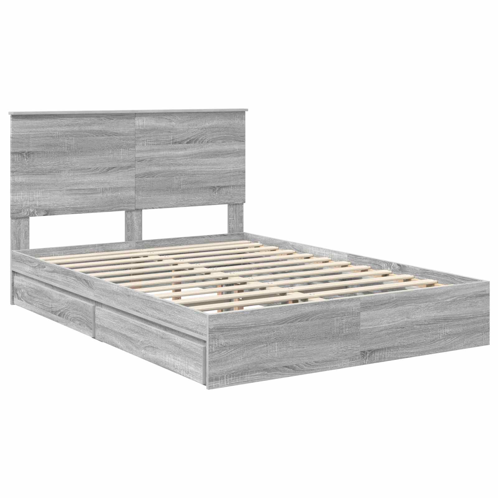 Krevet s od storage Siva Sonoma 140 x 200 cm Konstruirano drvo