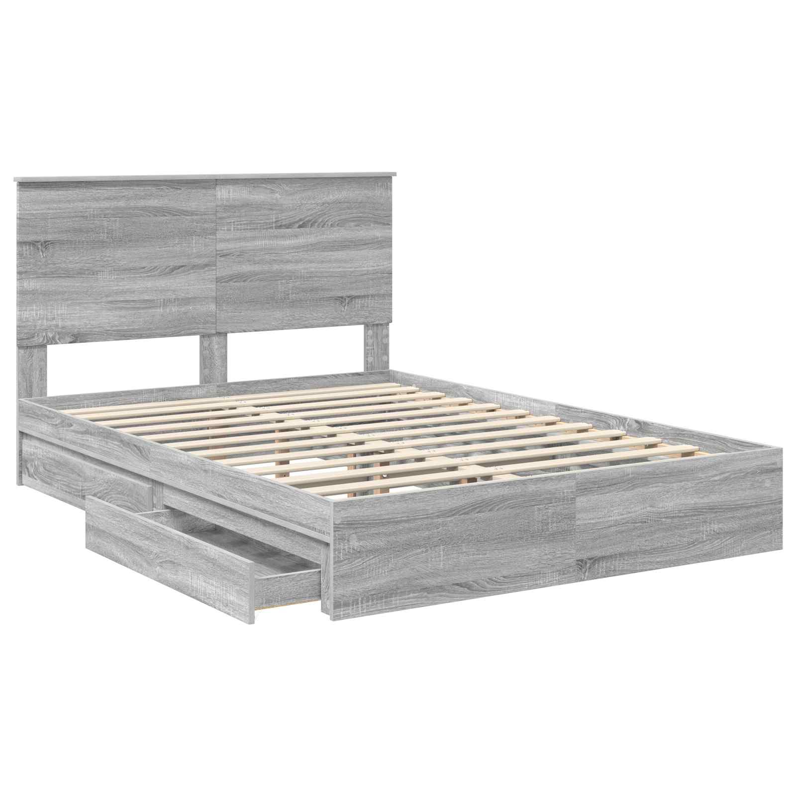 Krevet s od storage Siva Sonoma 140 x 200 cm Konstruirano drvo