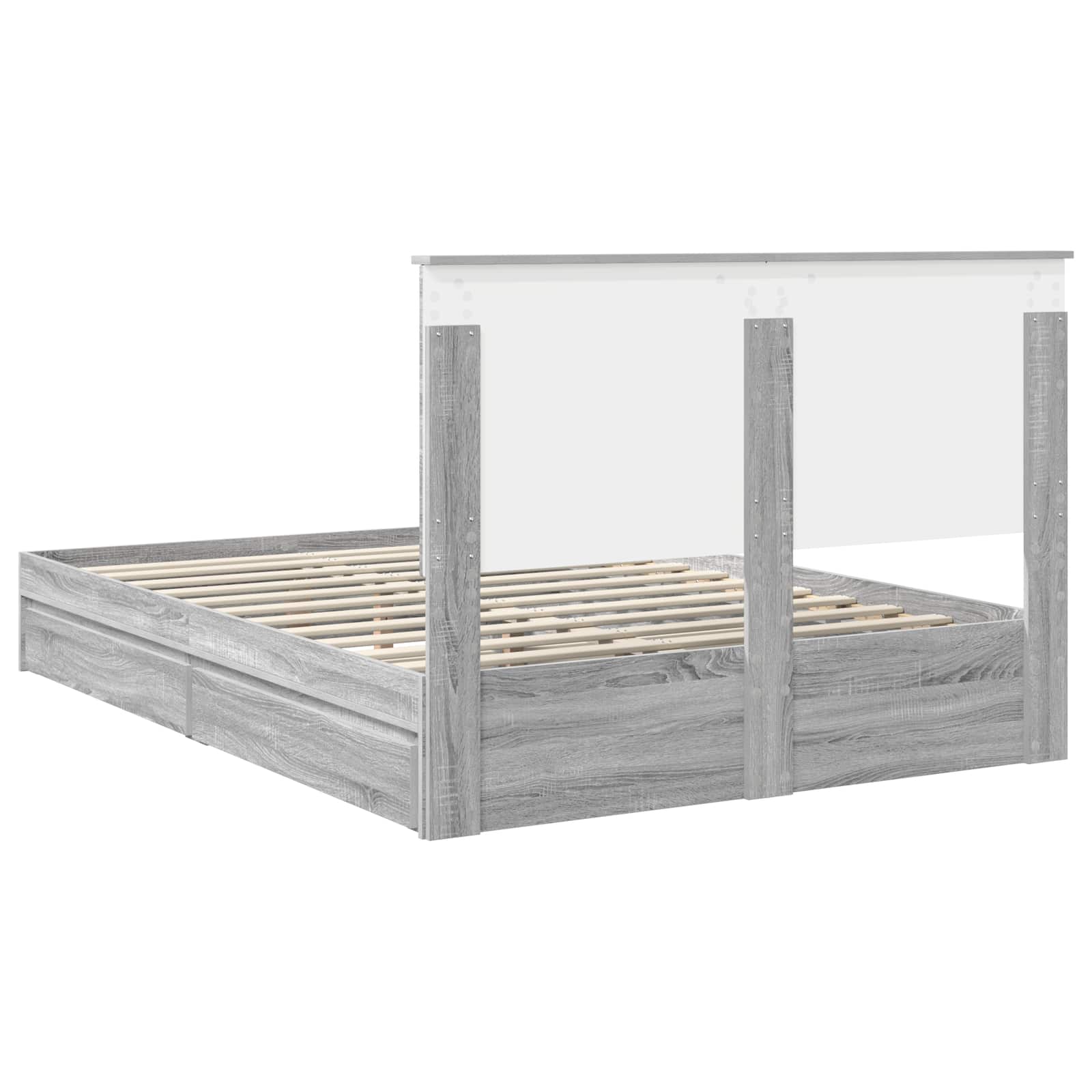 Krevet s od storage Siva Sonoma 140 x 200 cm Konstruirano drvo