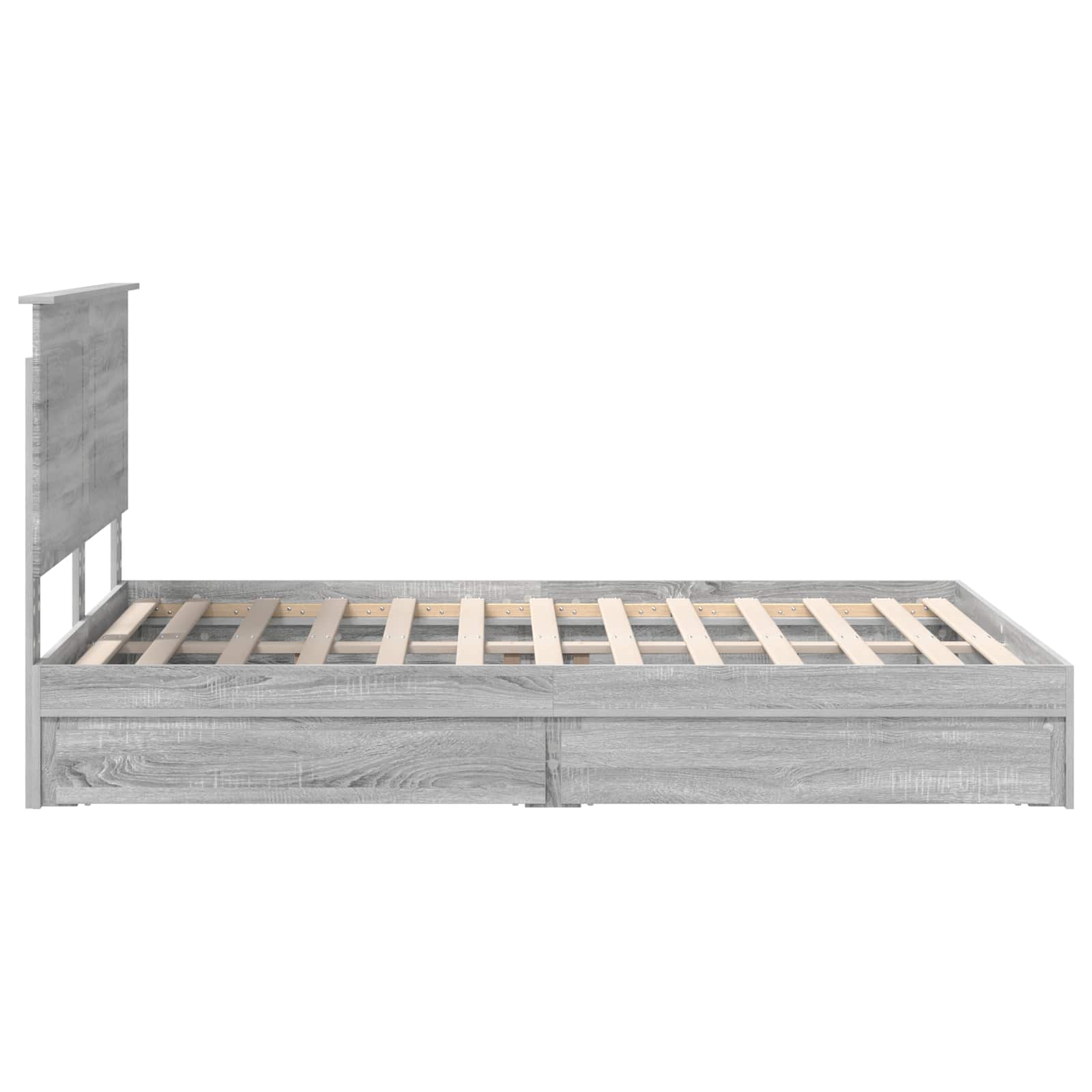 Krevet s od storage Siva Sonoma 140 x 200 cm Konstruirano drvo