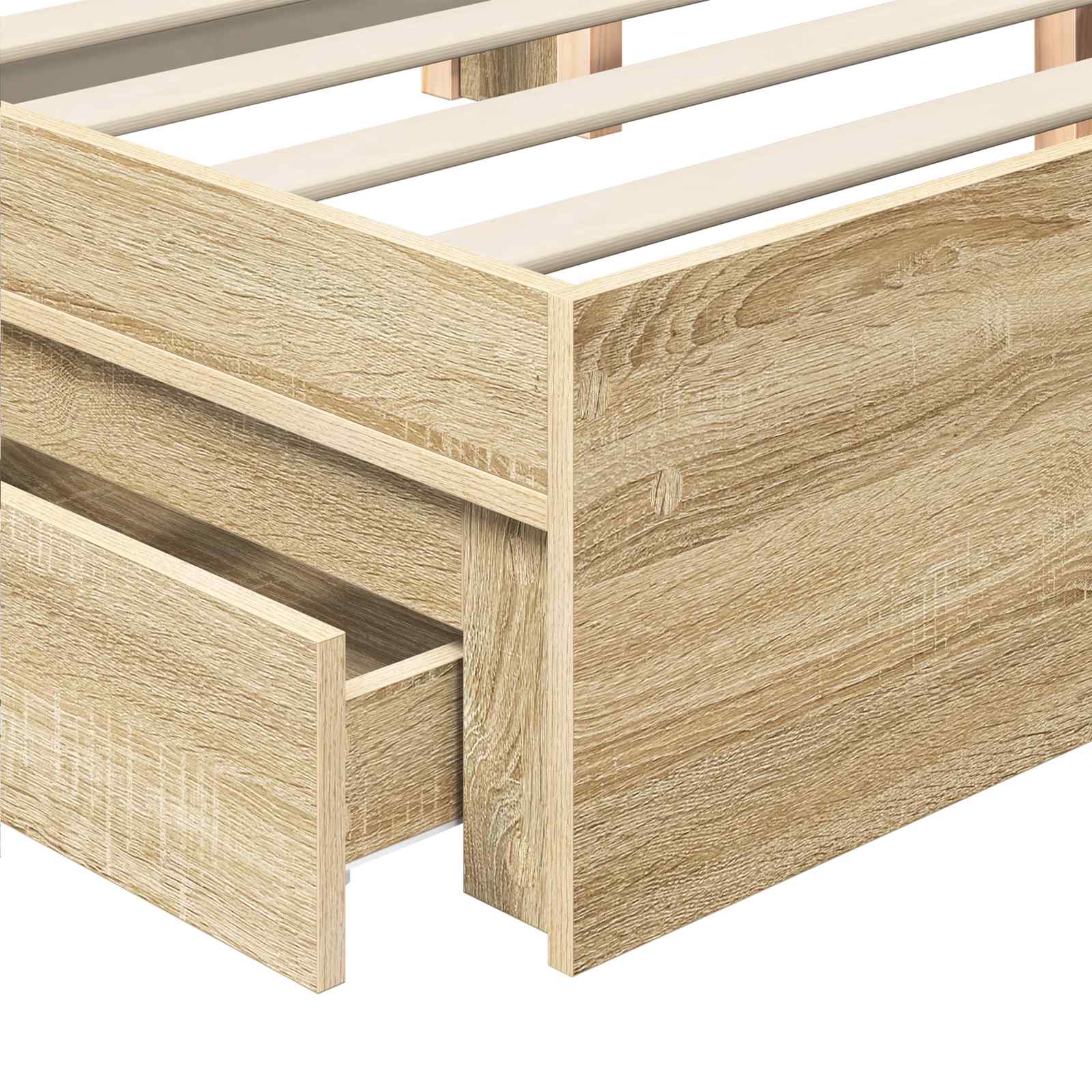 Krevet s od storage Sonoma hrast 135 x 190 cm Konstruirano drvo