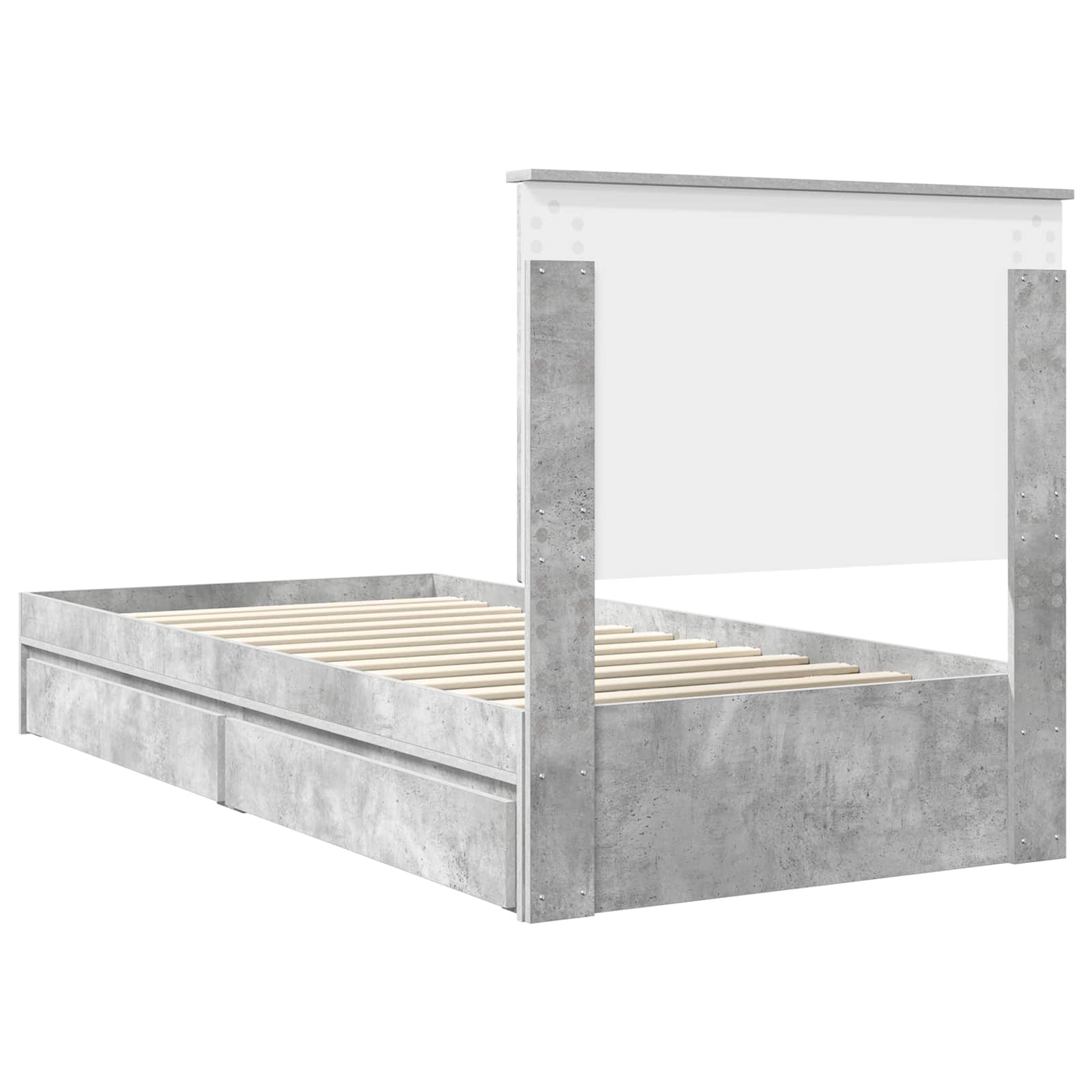 Krevet s od storage s uzglavljem Betonski sivi 100 x 200 cm