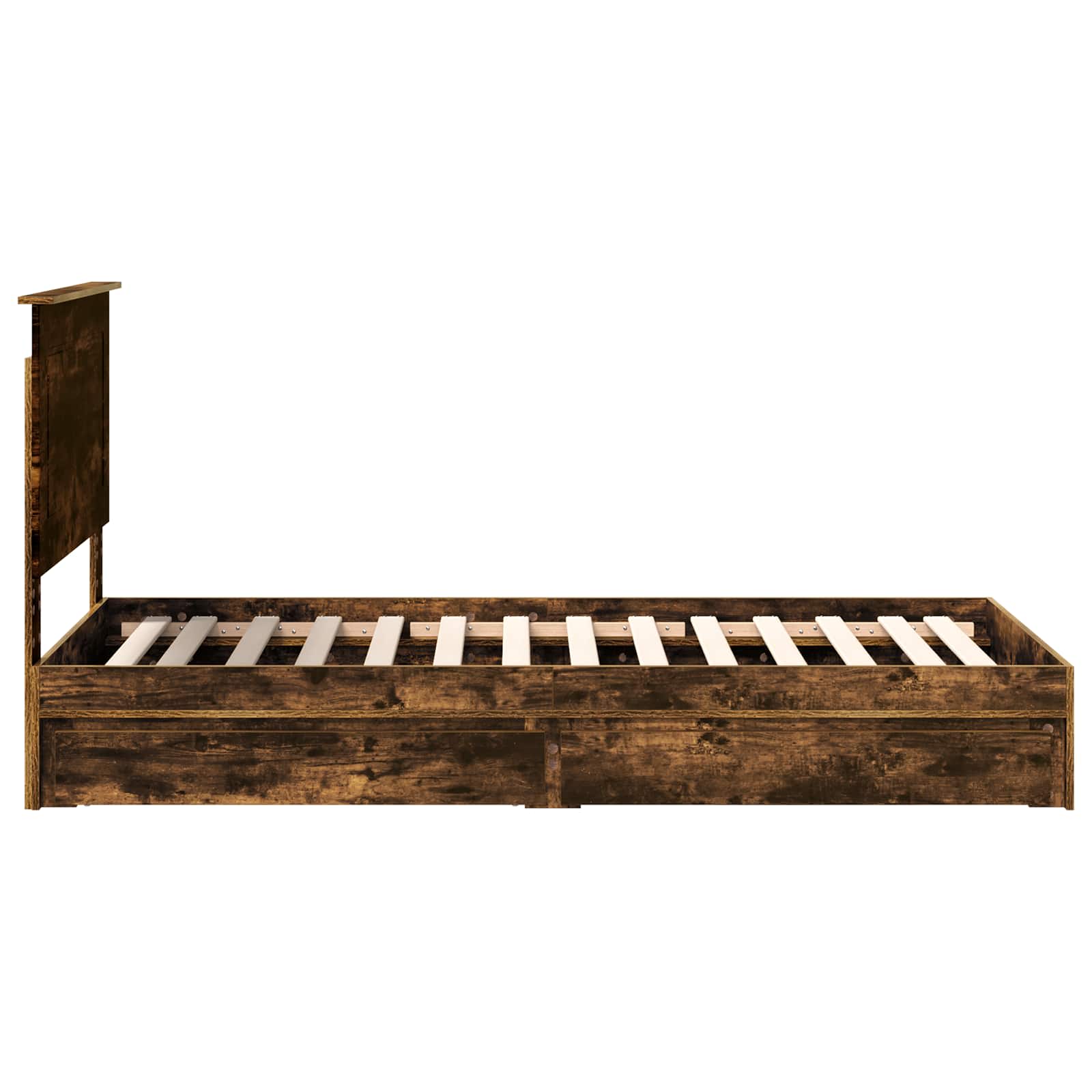 Krevet s od storage s ladicama Dimljeni hrast 100 x 200 cm