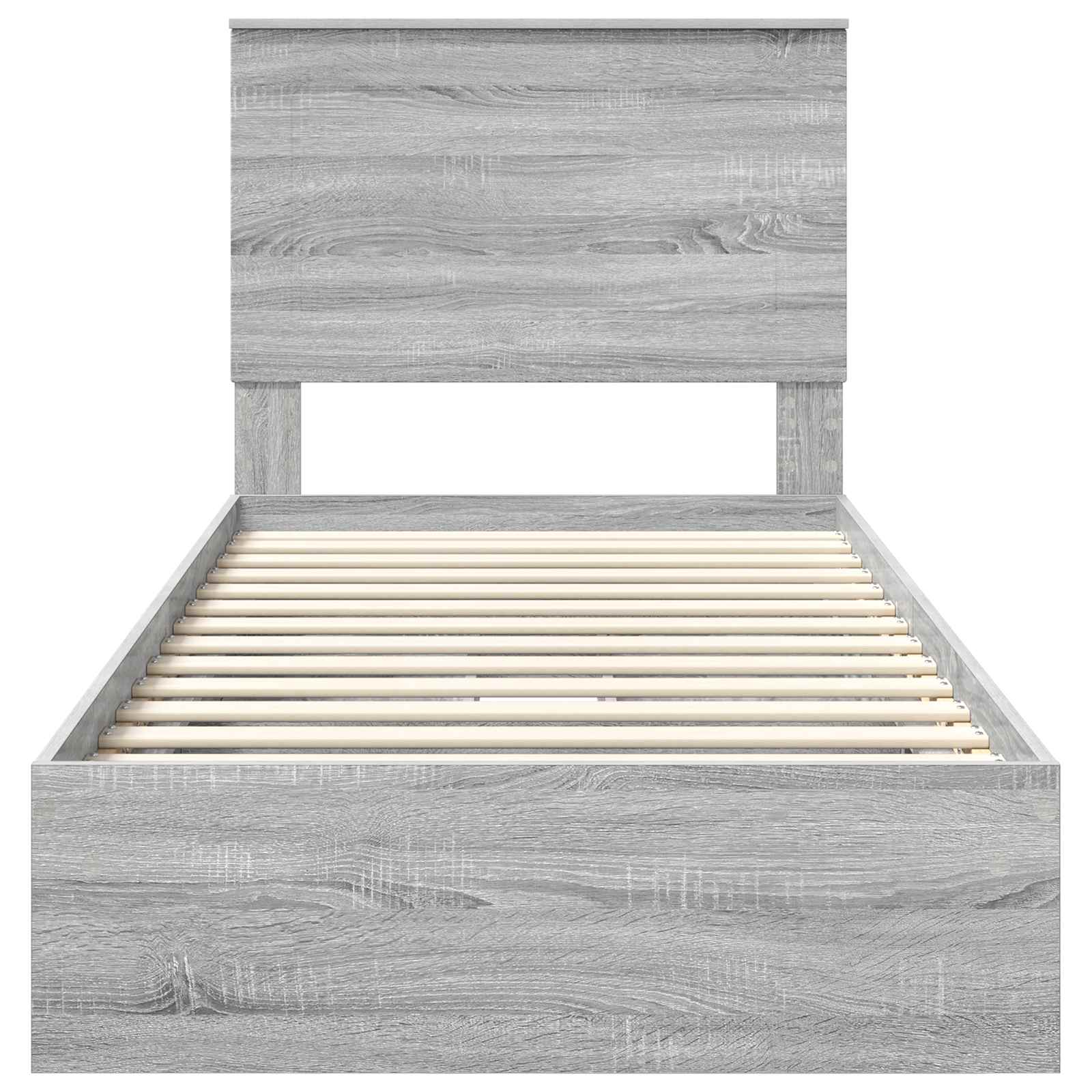 Krevet s od storage Siva Sonoma 90 x 190 cm Konstruirano drvo