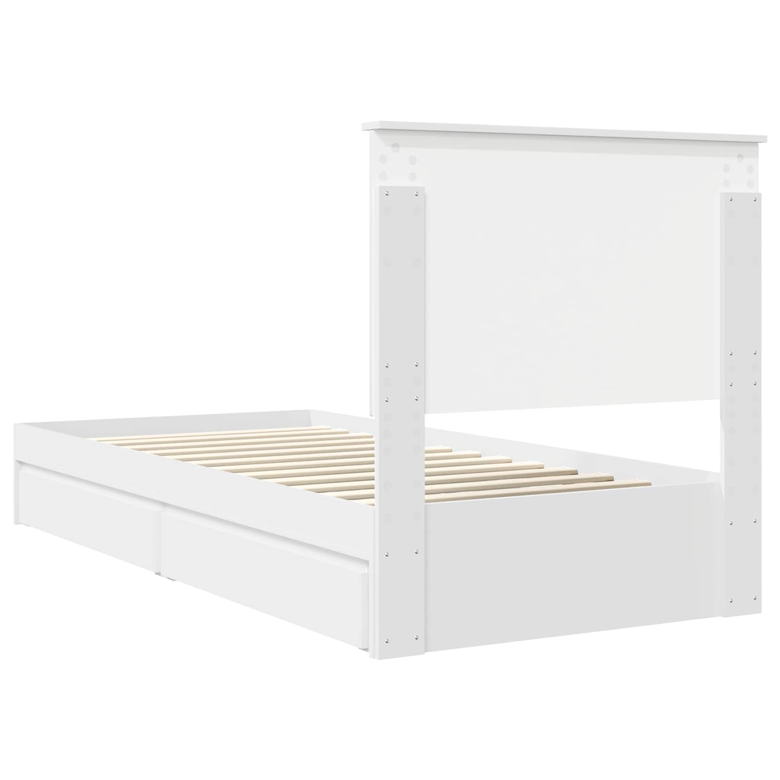Krevet s od storage Bijelo 90 x 200 cm Konstruirano drvo