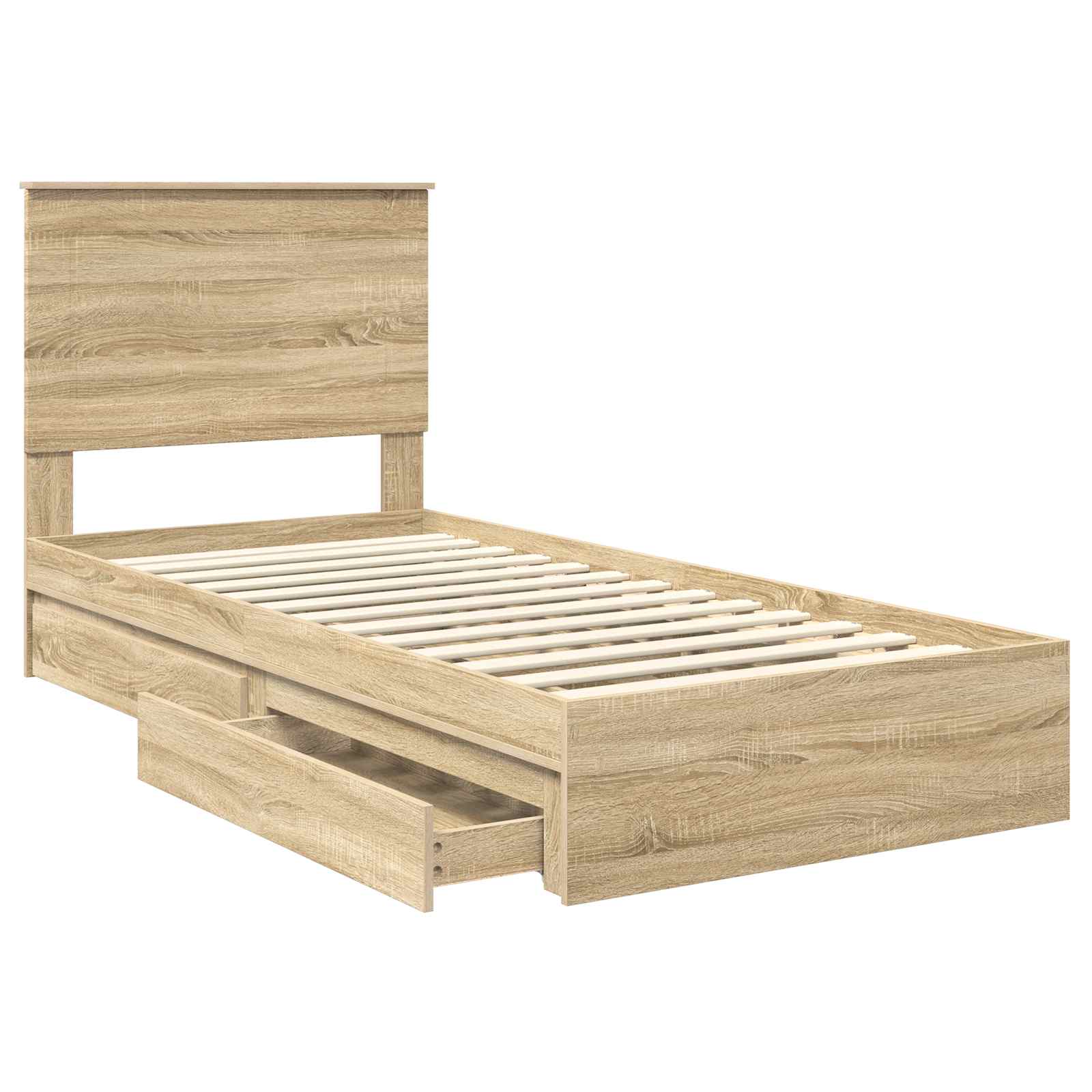 Krevet s od storage Sonoma hrast 90 x 200 cm Konstruirano drvo