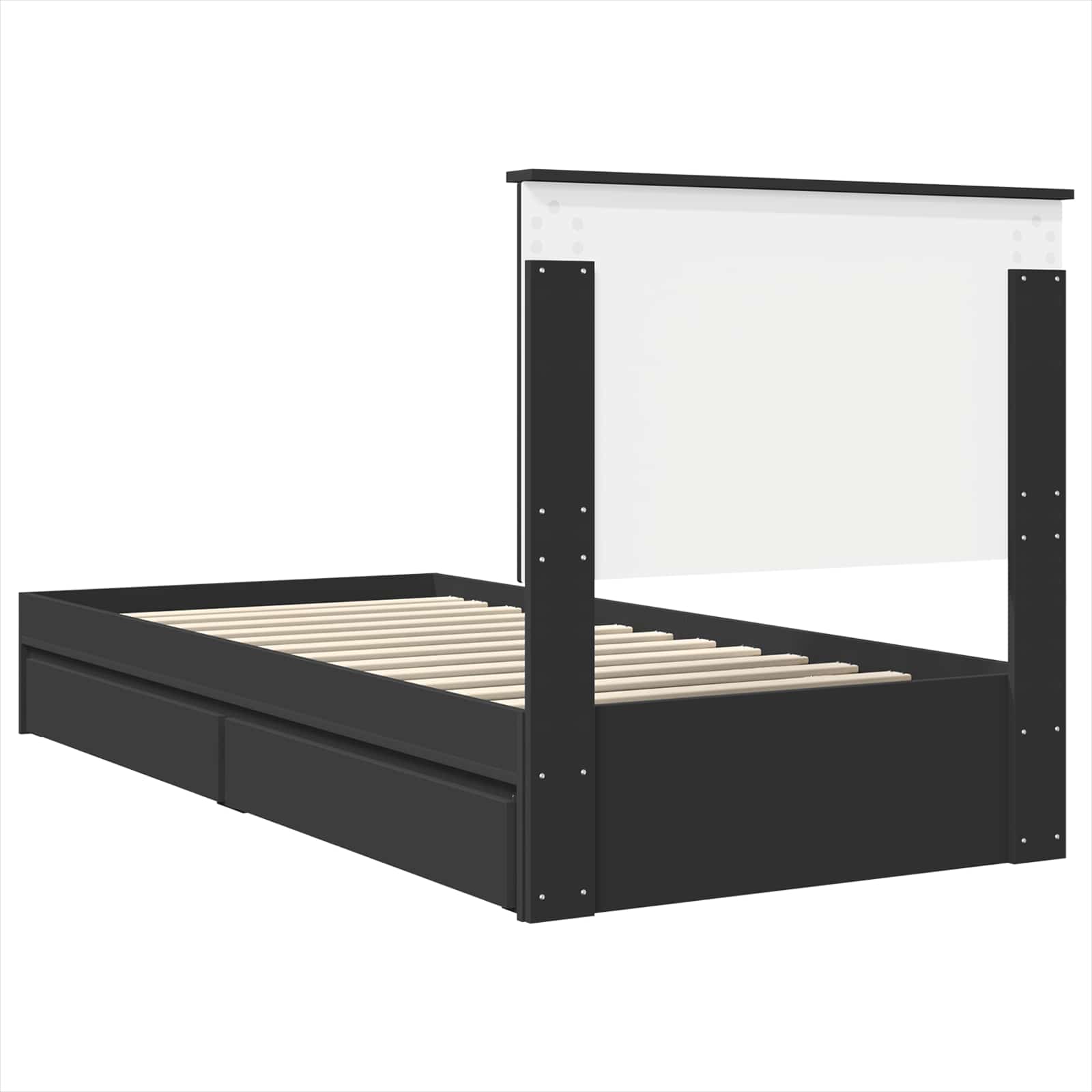 Krevet s od storage Crna 75 x 190 cm Konstruirano drvo