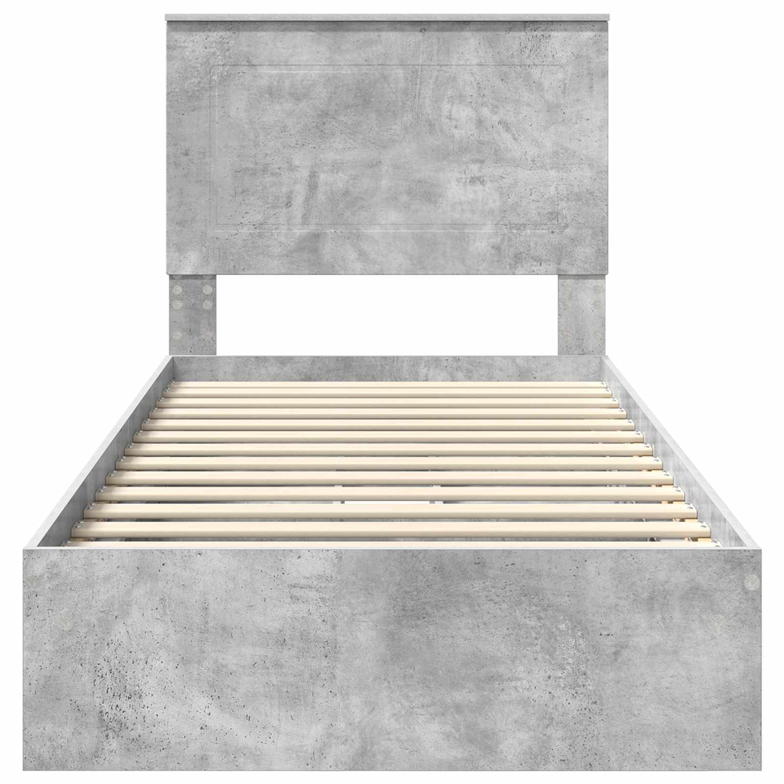 Krevet s od storage Betonski sivi 75 x 190 cm Konstruirano drvo