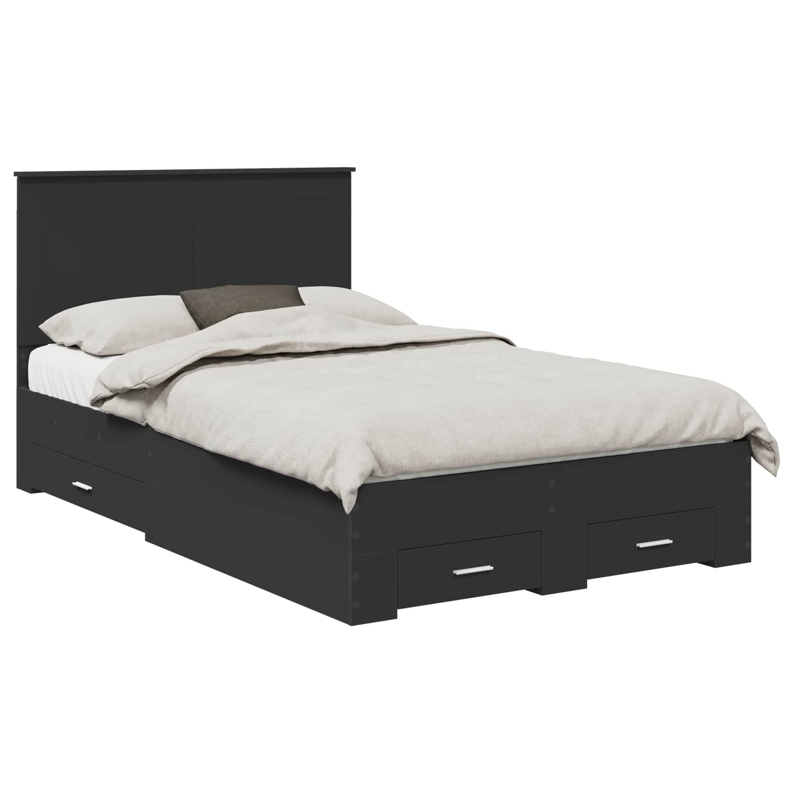 Krevetna konstrukcija Crna 135 x 190 cm Konstruirano drvo