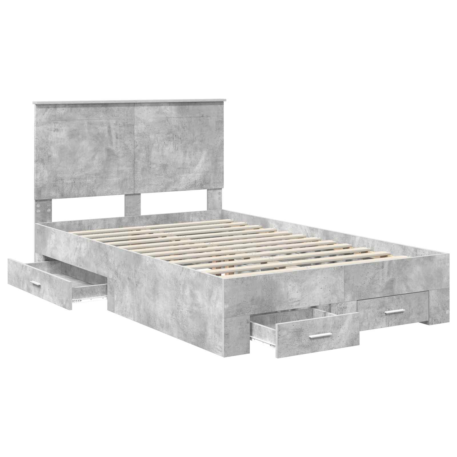 Krevetna konstrukcija s ladicama Betonski sivi 135 x 190 cm