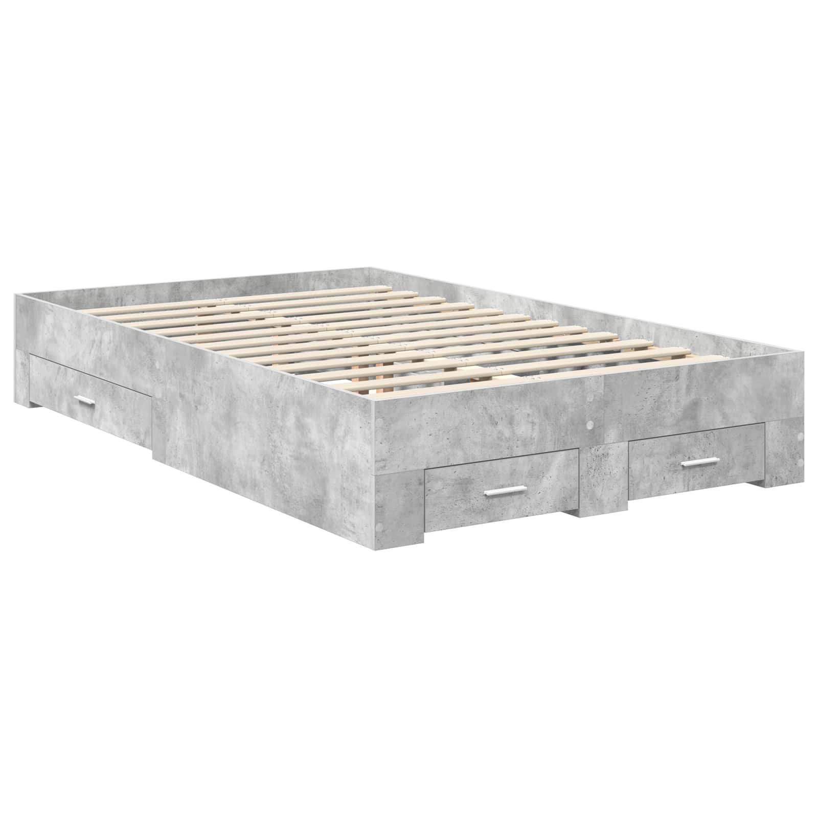 Krevetna konstrukcija s ladicama Betonski sivi 135 x 190 cm