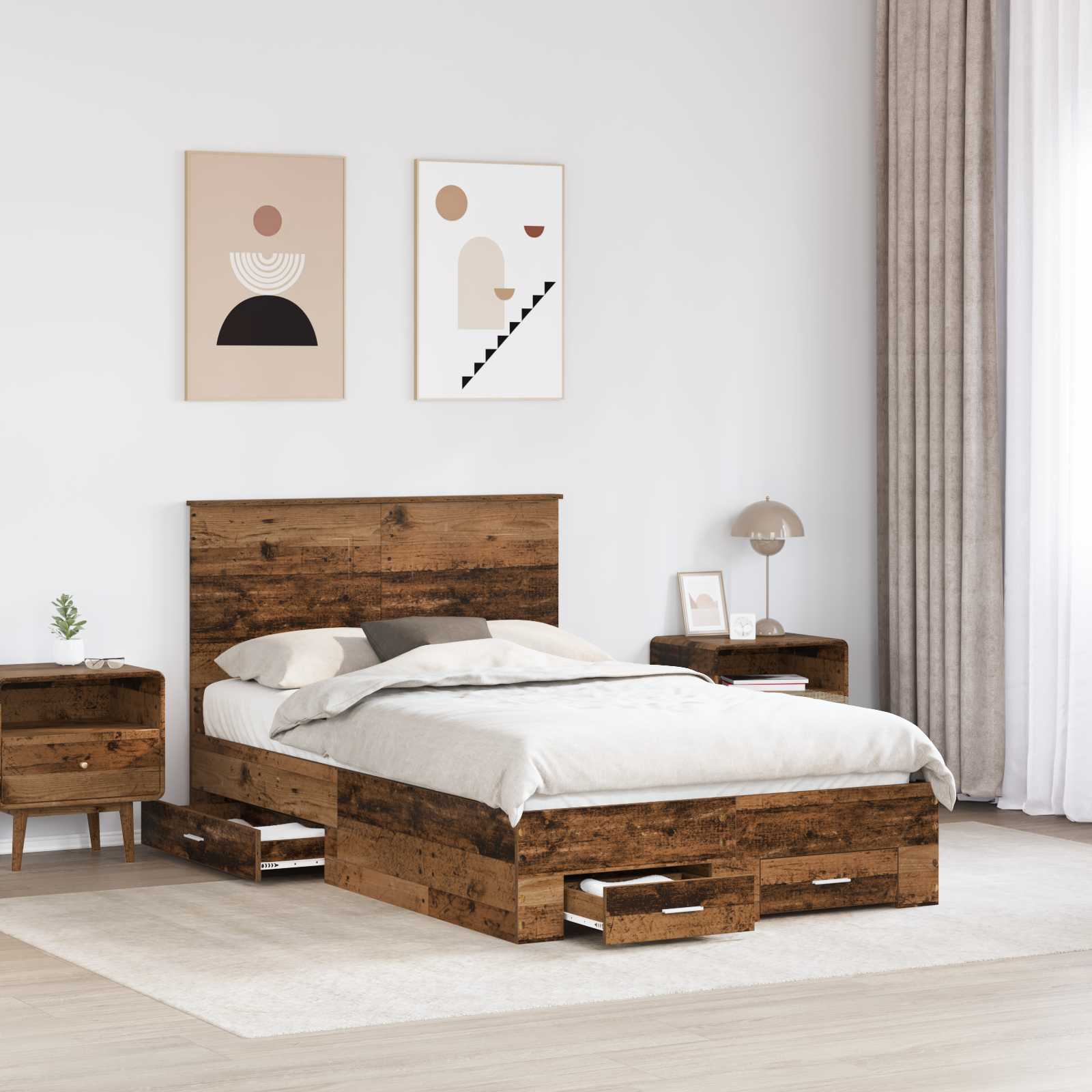 Krevetna konstrukcija Staro drvo 120 x 190 cm Konstruirano drvo