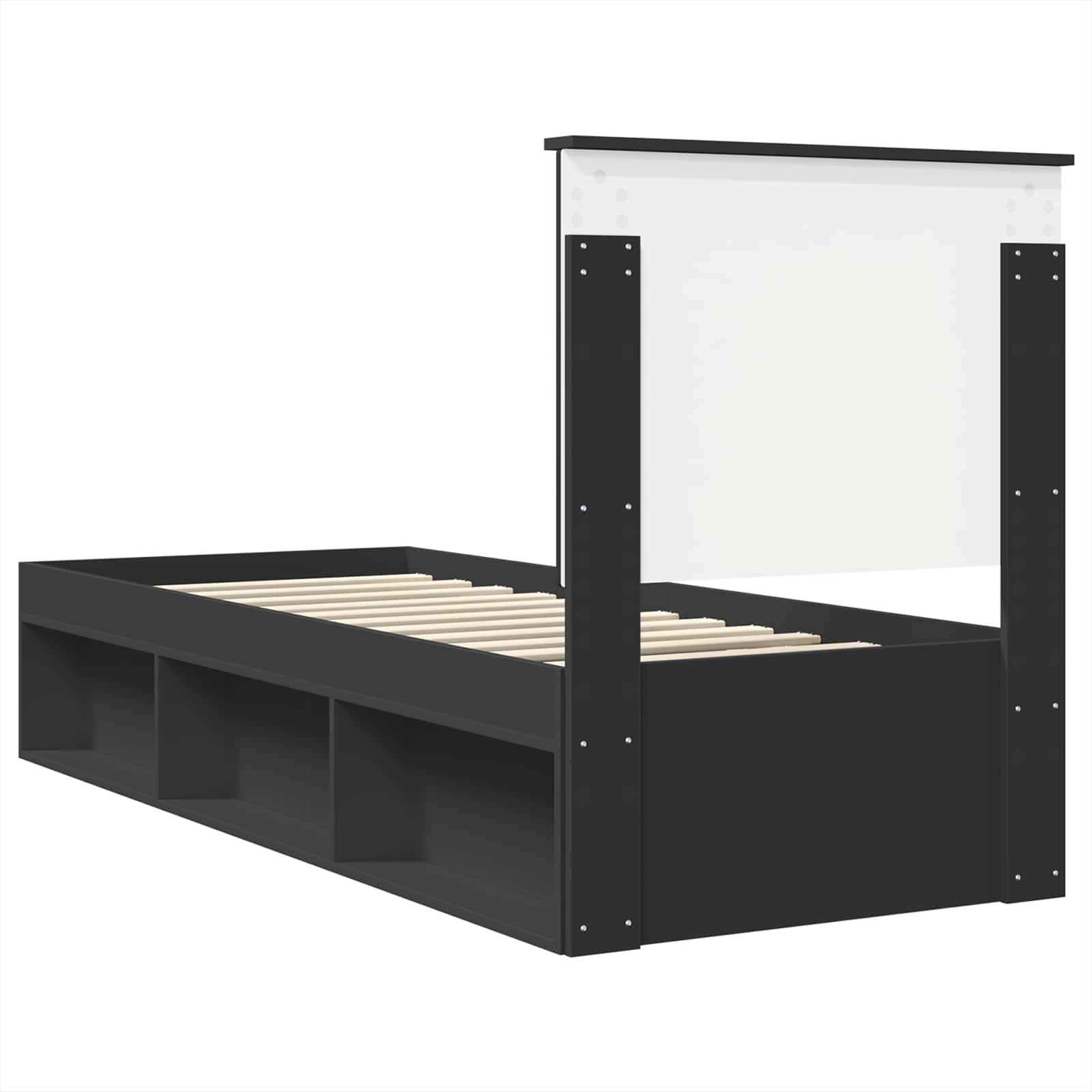 Krevetna konstrukcija s uzglavljem Crna i srebrna 100 x 200 cm
