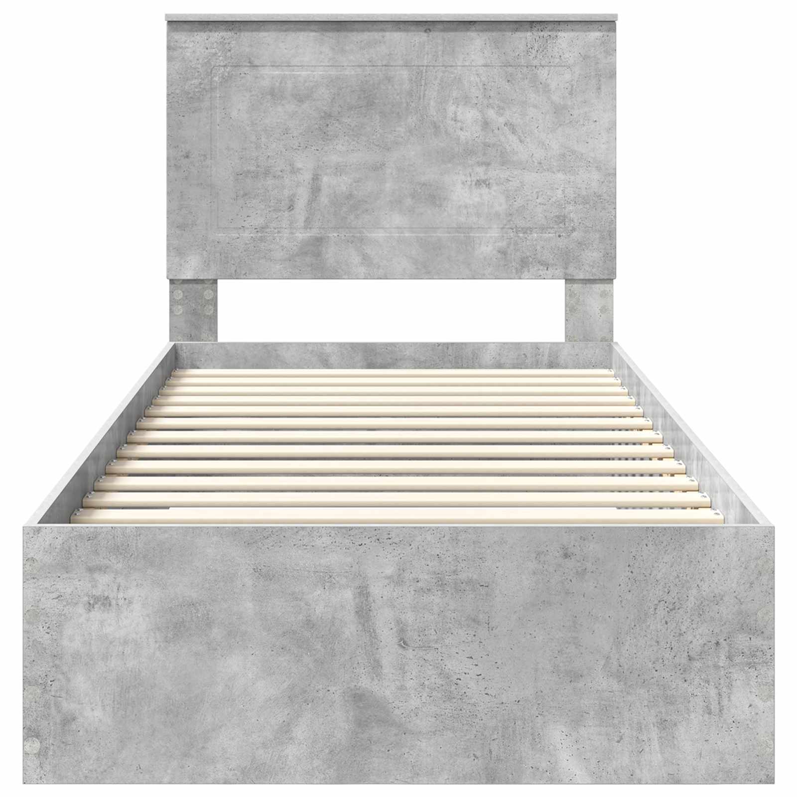 Krevetna konstrukcija s uzglavljem Betonski sivi 100 x 200 cm