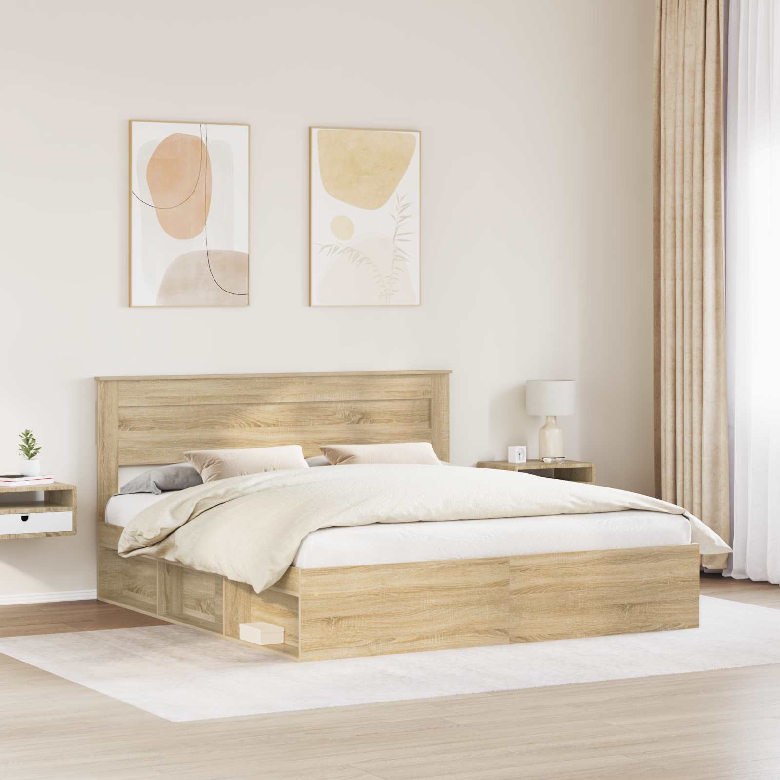 Krevetna konstrukcija Sonoma 200 x 200 cm Čvrsto borovo drvo