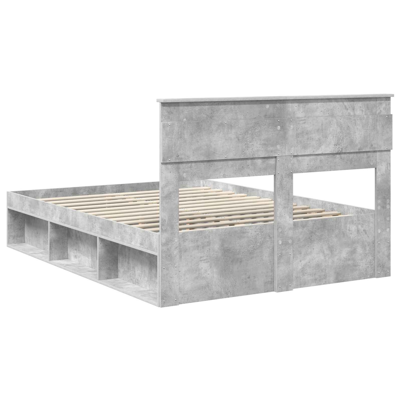 Krevetna konstrukcija Beton 160 x 200 cm Čvrsto borovo drvo