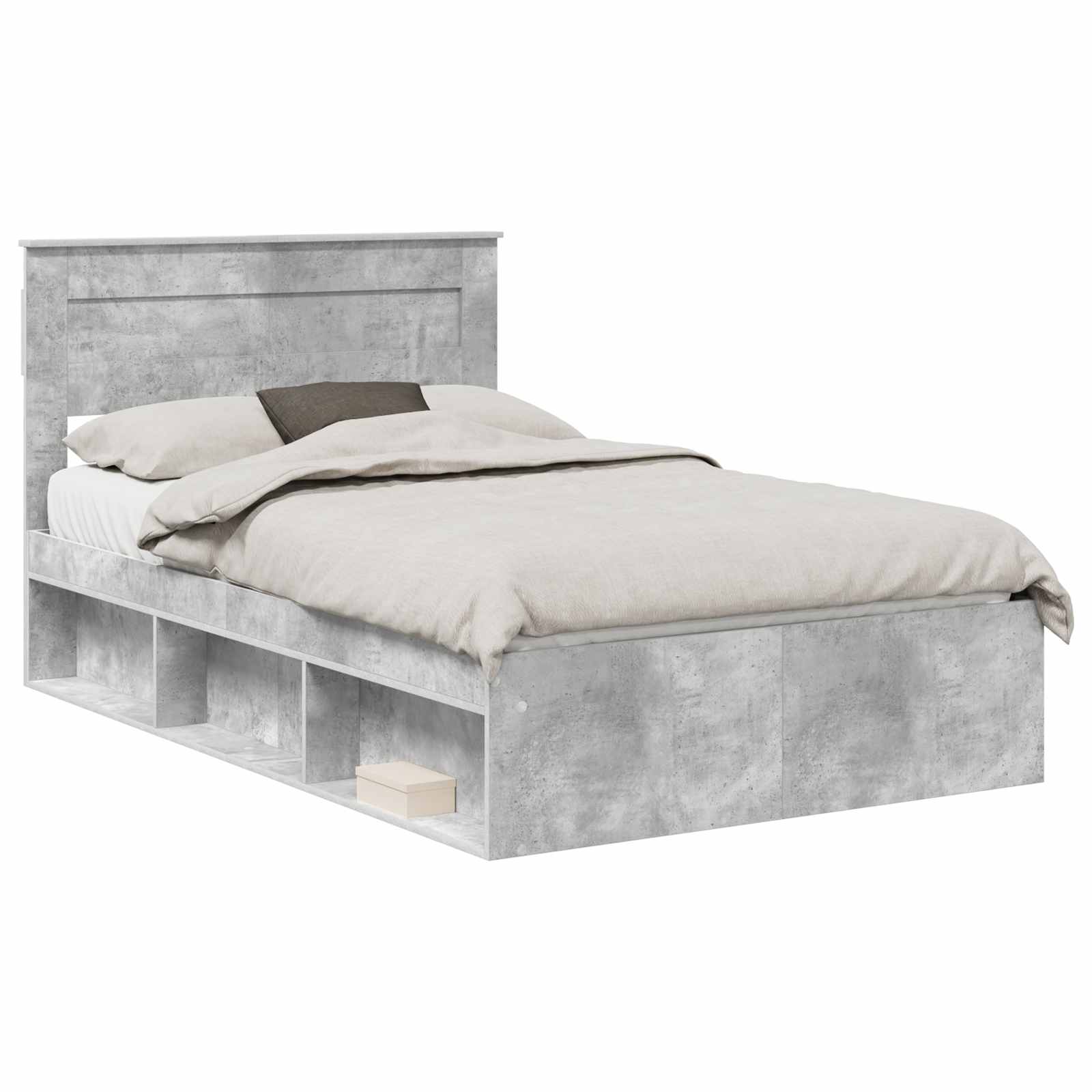 Krevetna konstrukcija Beton 120 x 190 cm Čvrsto borovo drvo