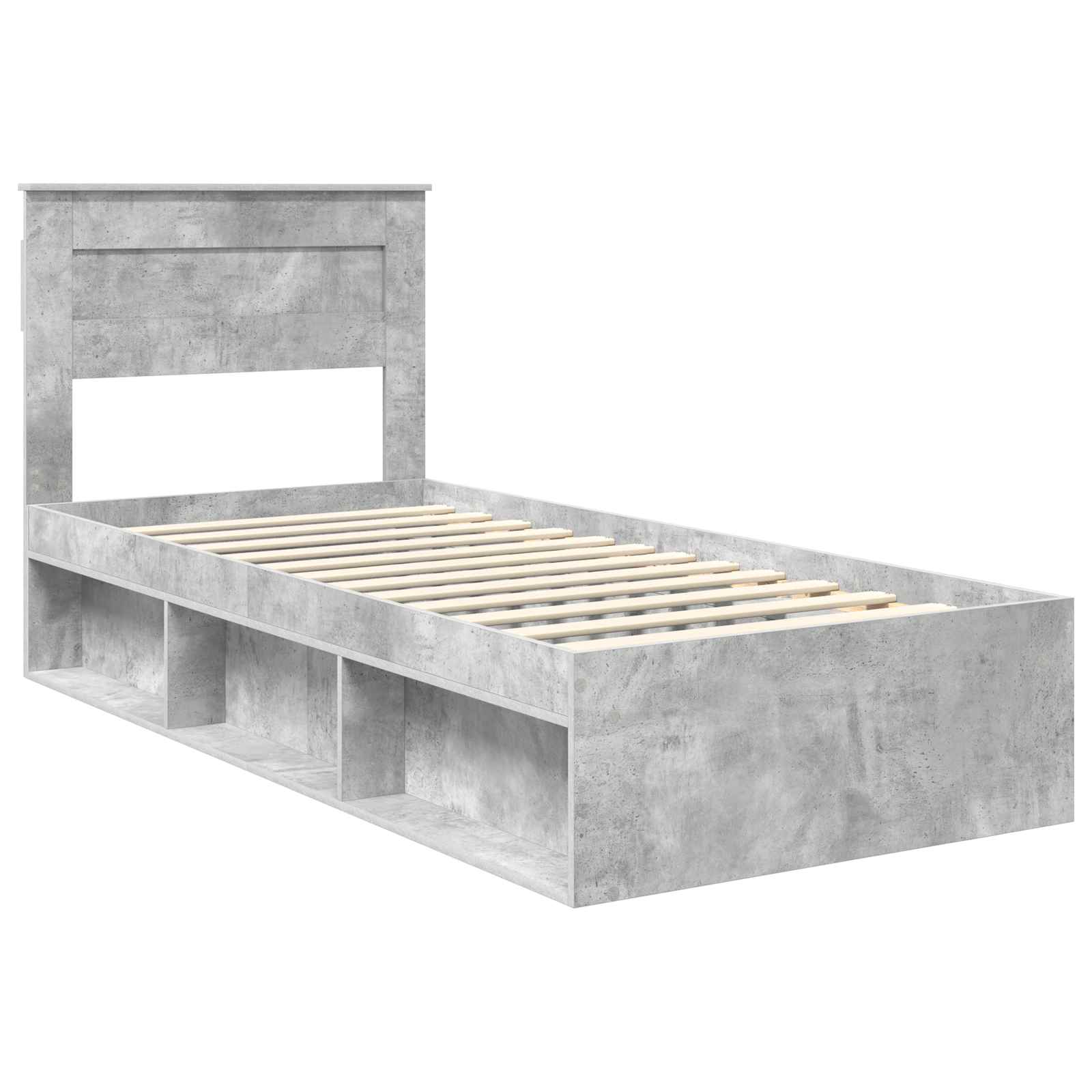 Krevetna konstrukcija s uzglavljem Betonska siva 100 x 200 cm