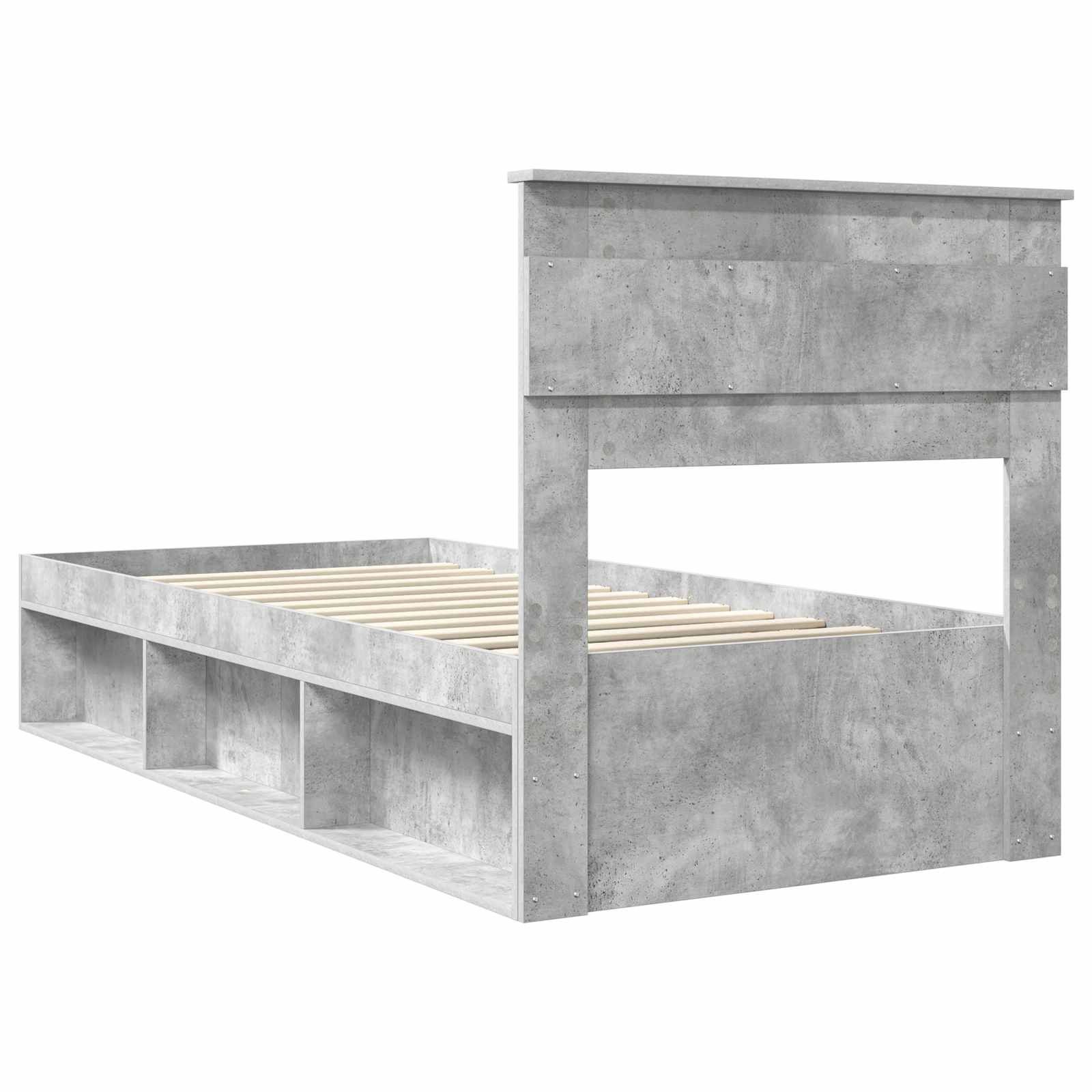 Krevetna konstrukcija s uzglavljem Betonska siva 100 x 200 cm