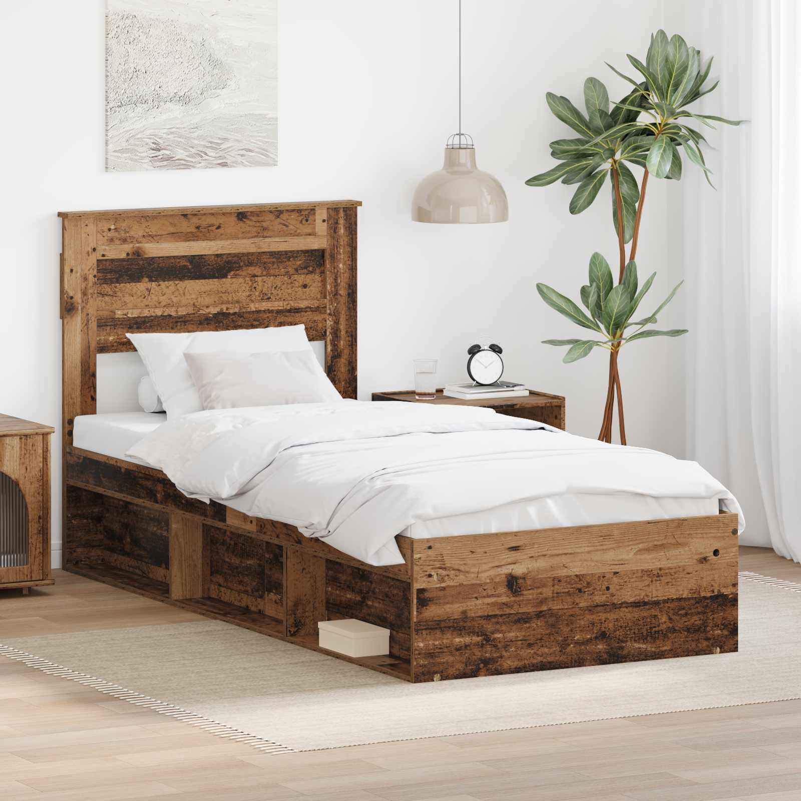 Krevetna konstrukcija Staro drvo 75 x 190 cm Čvrsto borovo drvo