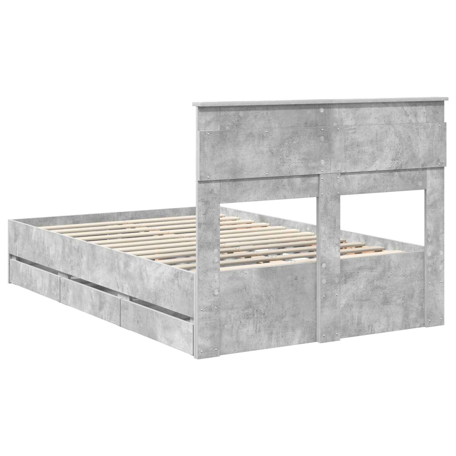 Krevetna konstrukcija s ladicama Betonski sivi 135 x 190 cm