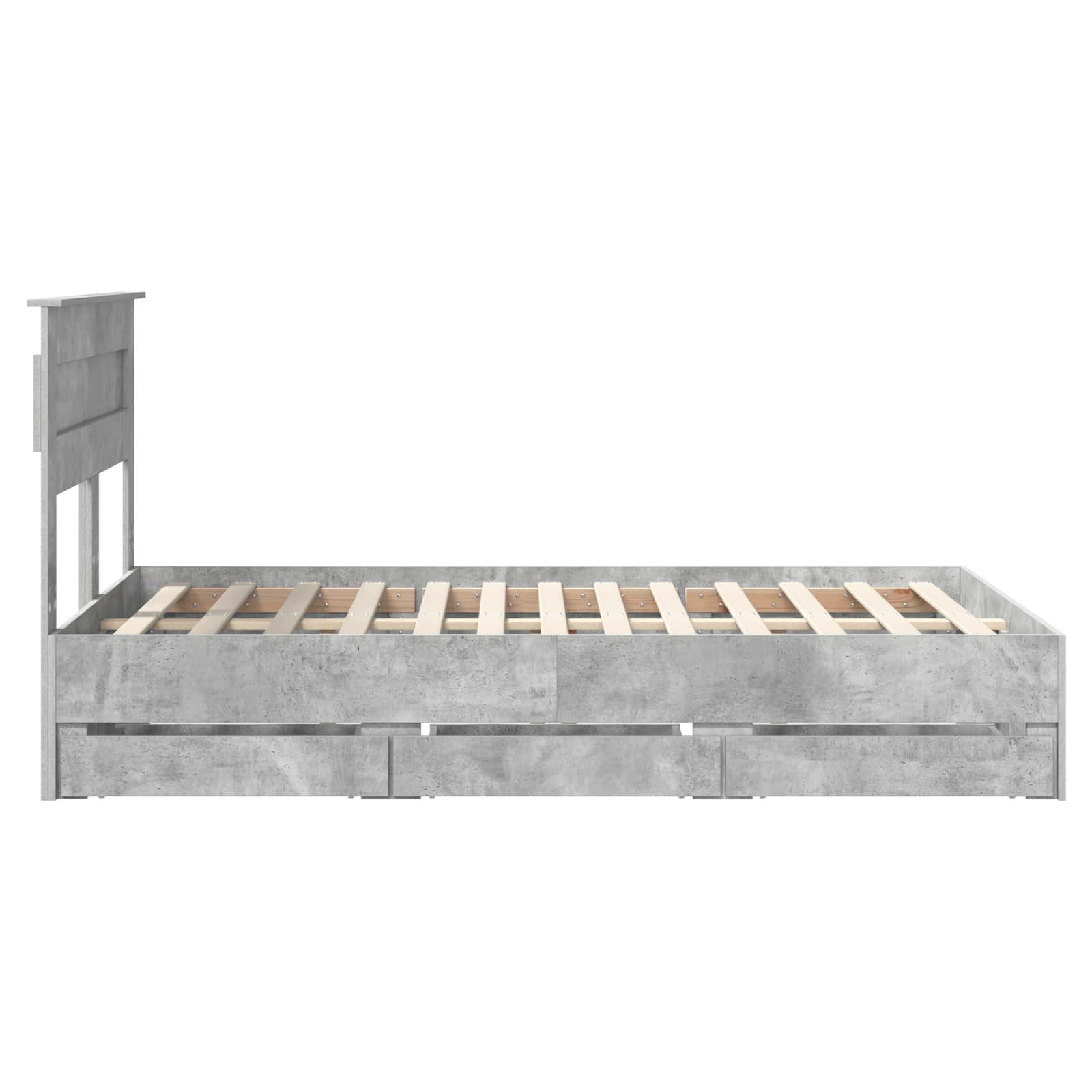Krevetna konstrukcija s ladicama Betonski sivi 135 x 190 cm