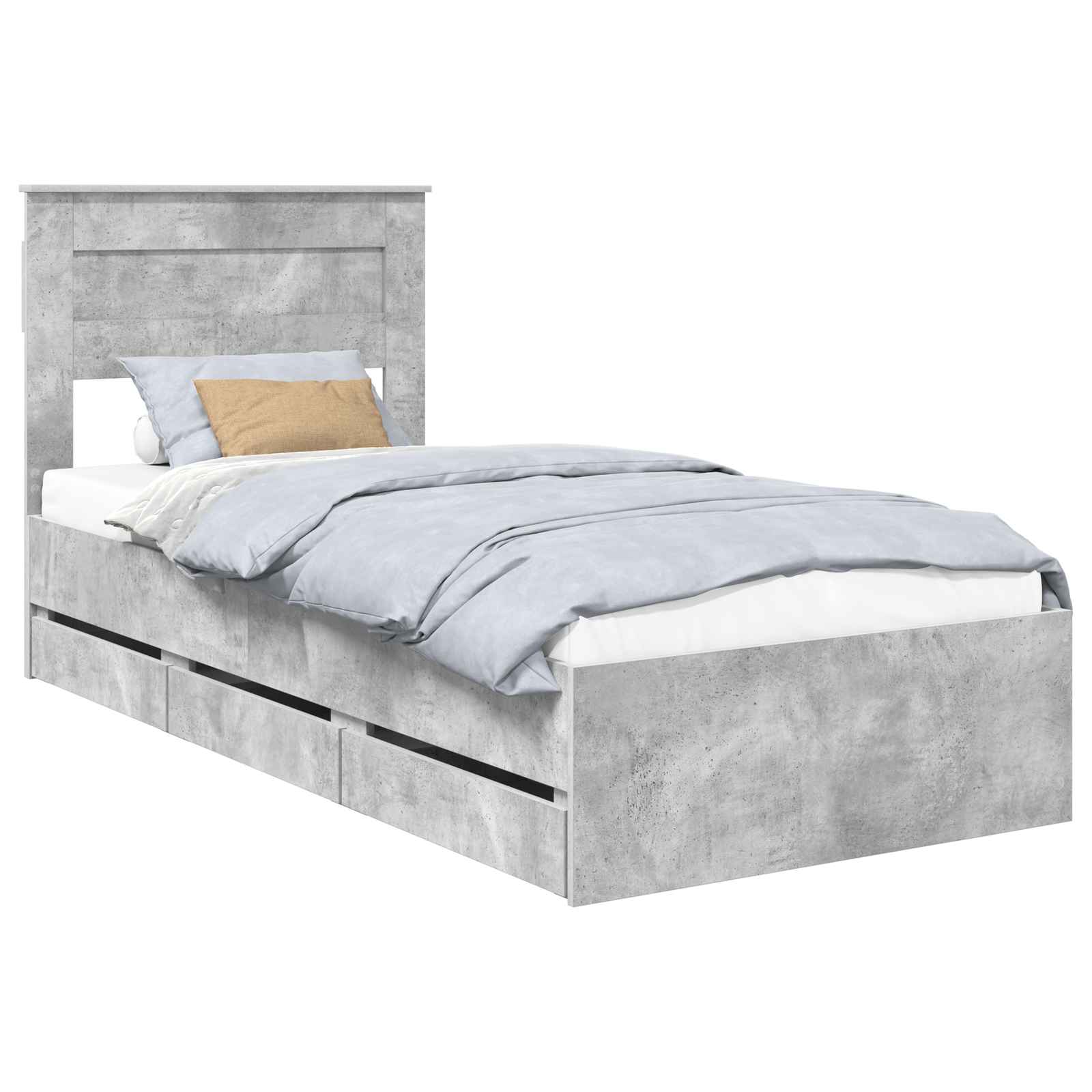 Krevetna konstrukcija s ladicama Betonski sivi 90 x 190 cm