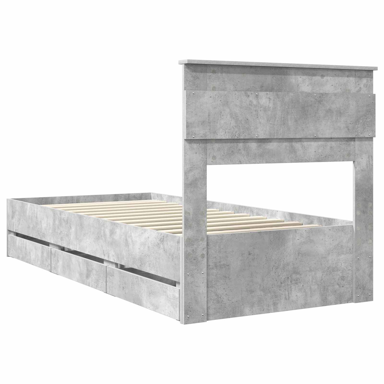 Krevetna konstrukcija s ladicama Betonski sivi 90 x 190 cm