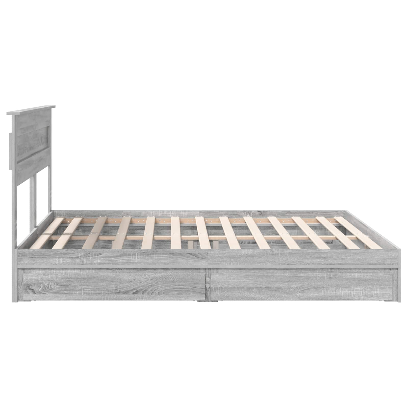 Krevet s od storage Siva Sonoma 200 x 200 cm Konstruirano drvo